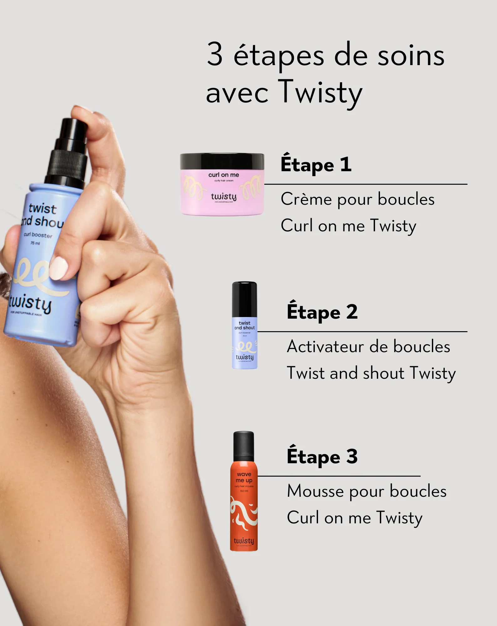 Activateur de boucles pour cheveux frisés, ondulés et crépus Curl Booster - Twisty - Image 3