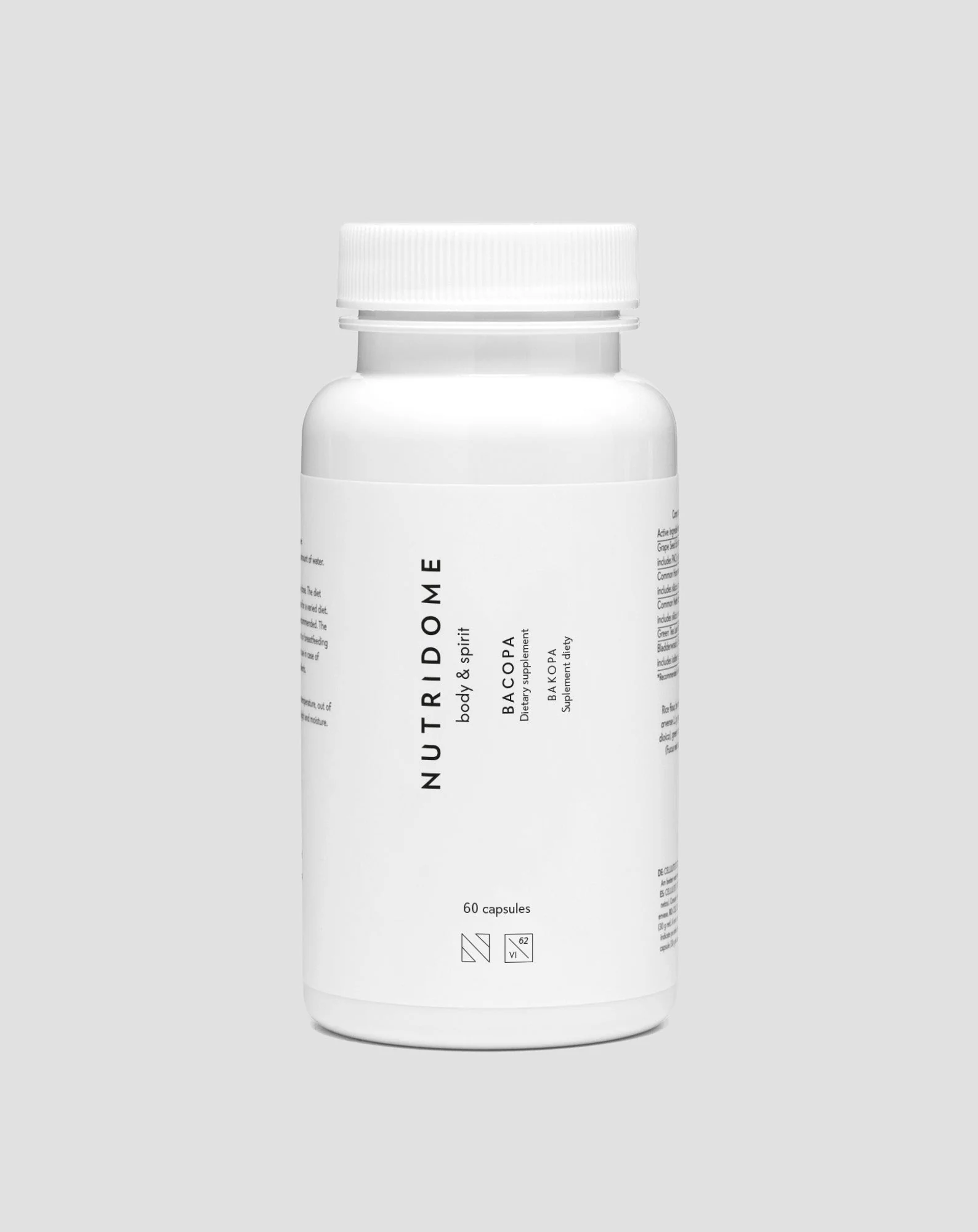 Bacopa Adaptogène Nutridome - Mémoire, Concentration et Cognition - 60 capsules