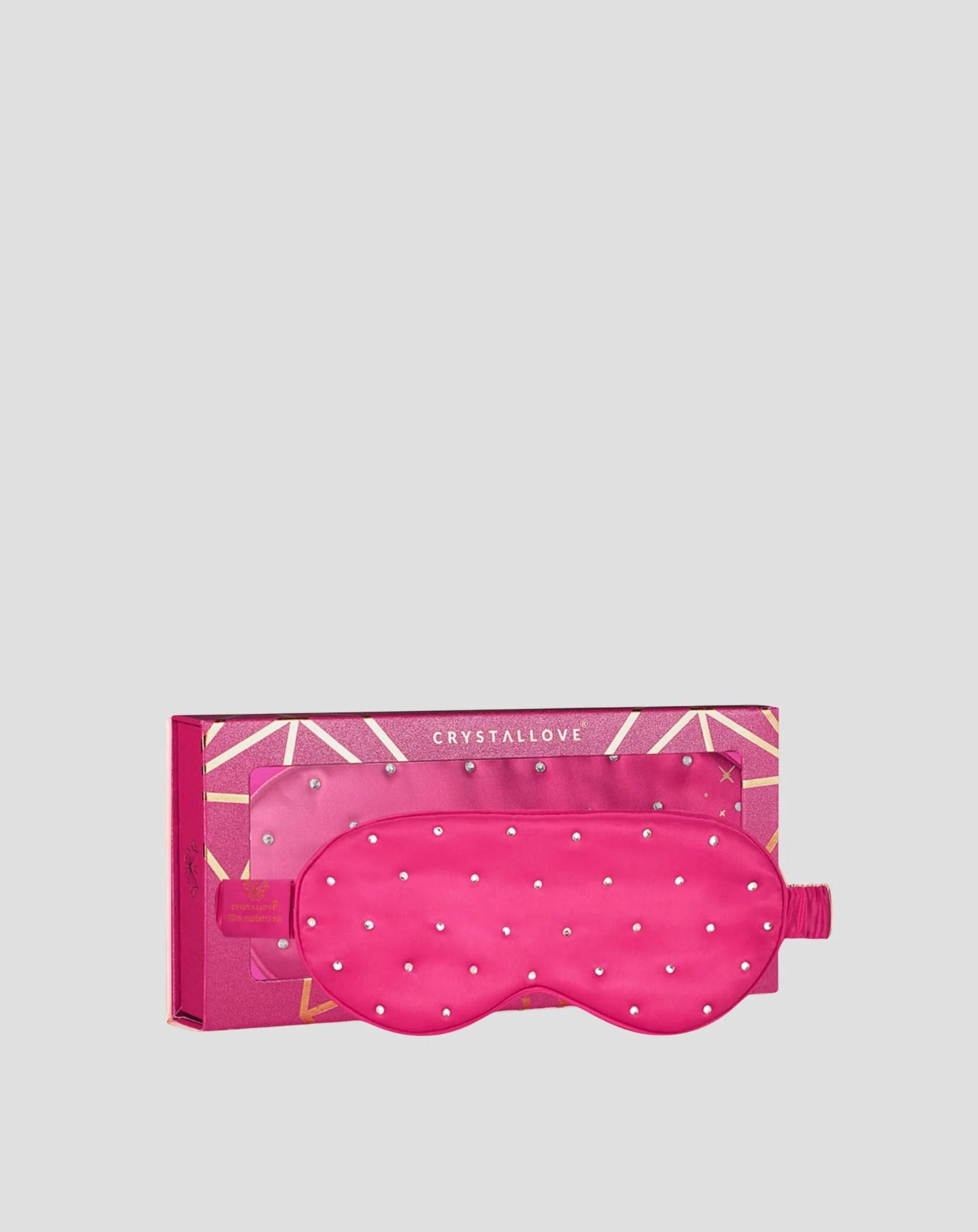 Bandeau de soie pour le sommeil décoré de cristaux – hot pink Crystallove