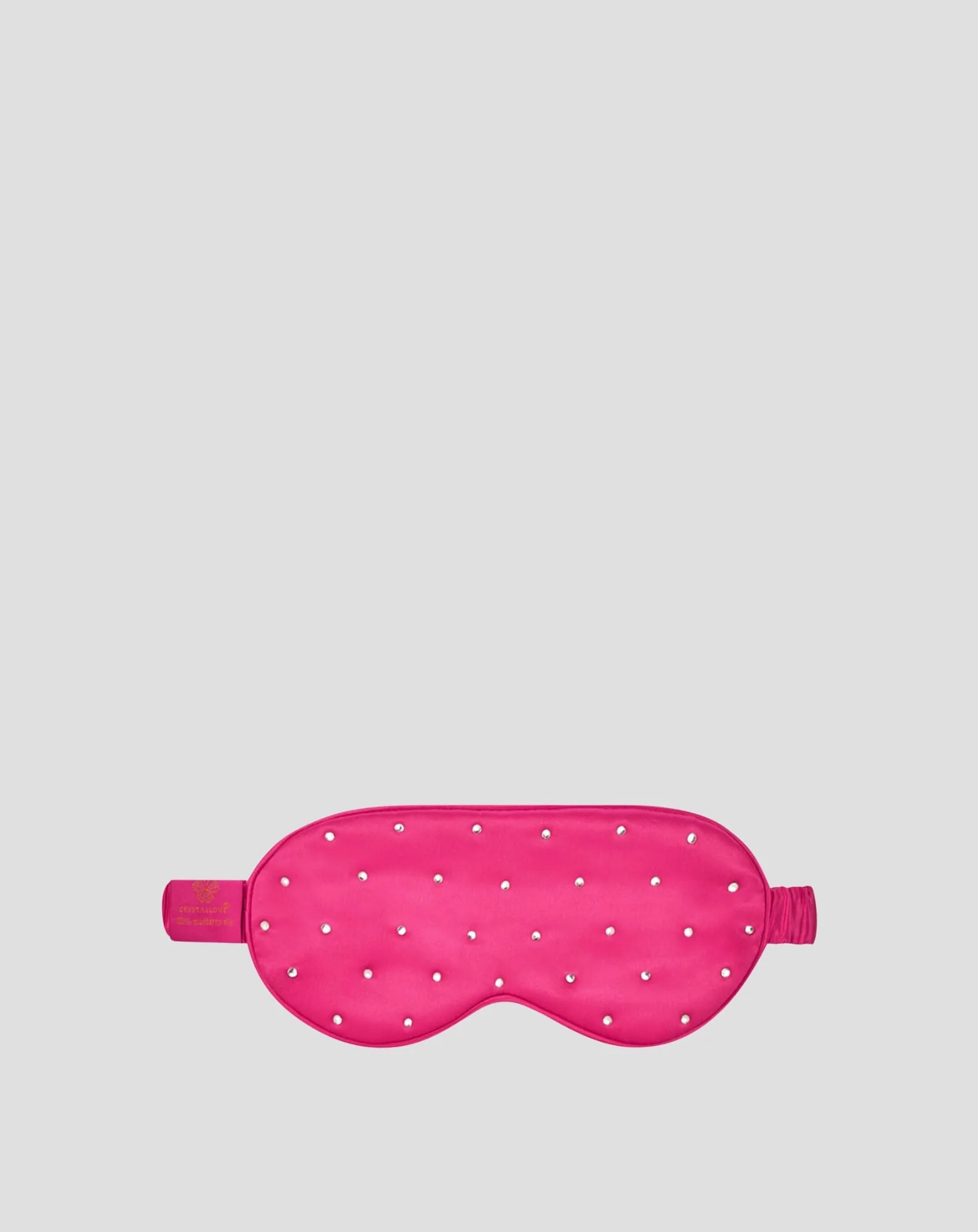 Bandeau de soie pour le sommeil décoré de cristaux – hot pink Crystallove - Image 3