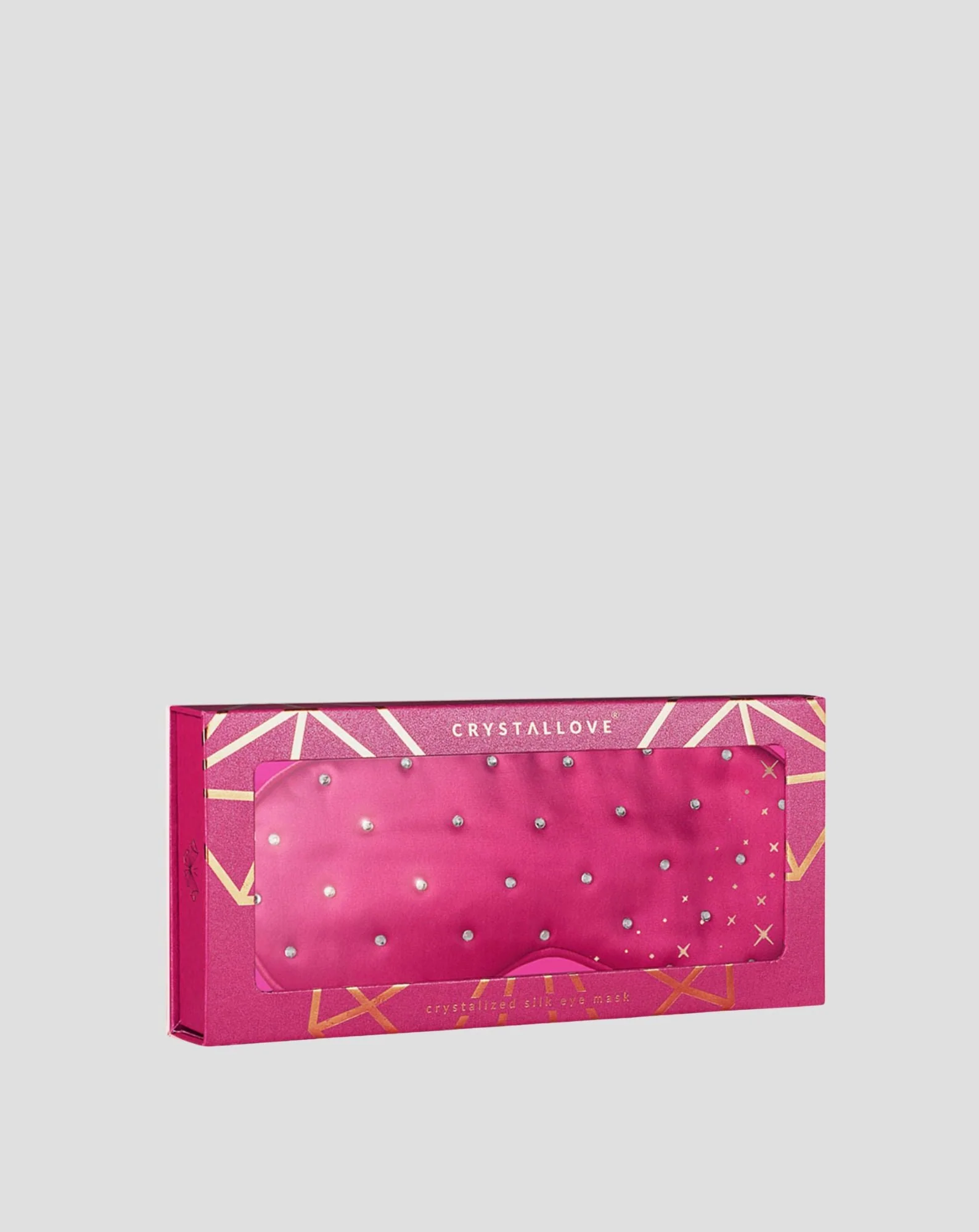 Bandeau de soie pour le sommeil décoré de cristaux – hot pink Crystallove - Image 4