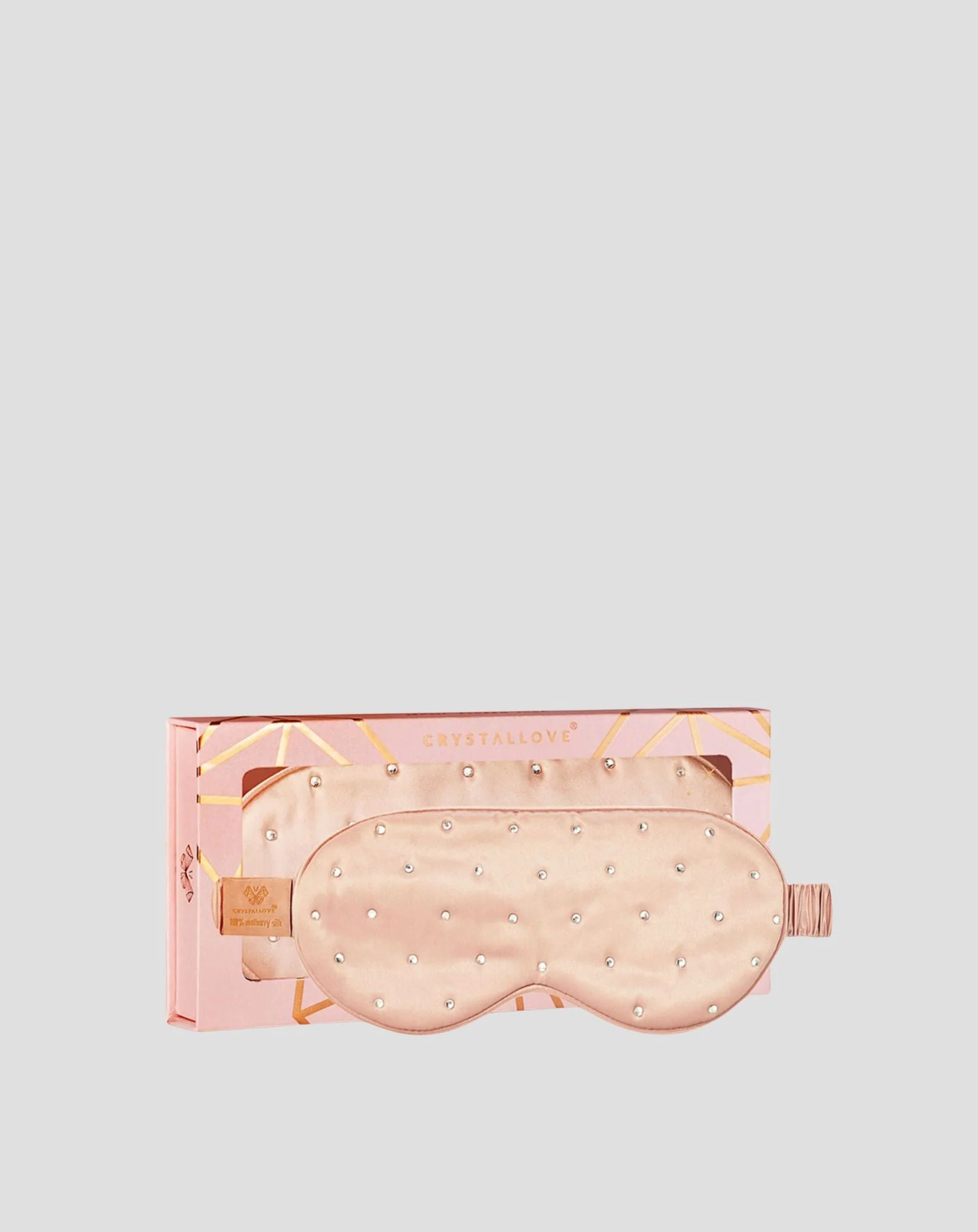 Bandeau de soie pour le sommeil décoré de cristaux – rose gold Crystallove