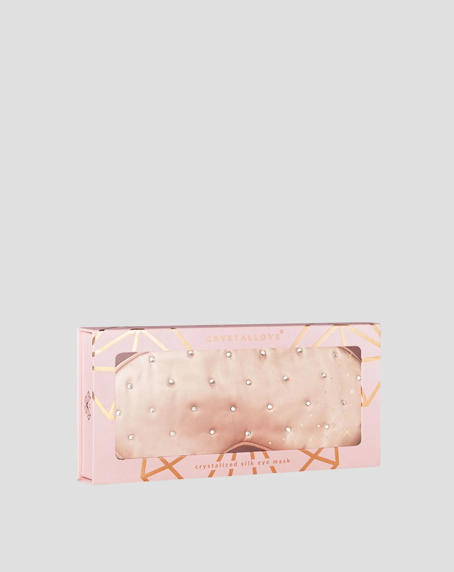 Bandeau de soie pour le sommeil décoré de cristaux – rose gold Crystallove - Image 4