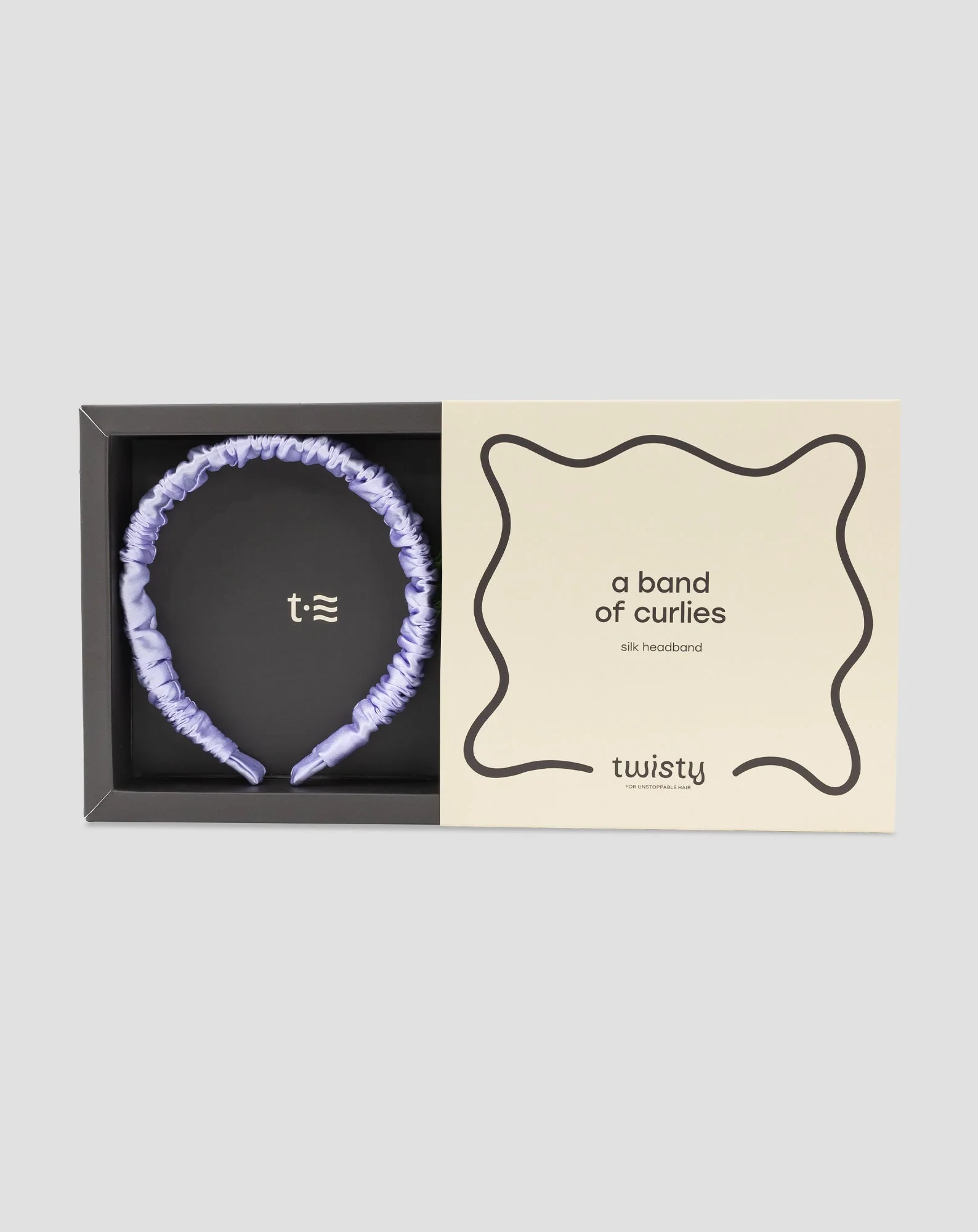 Bandeau en soie lilas, 100% naturelle - Twisty - Image 5