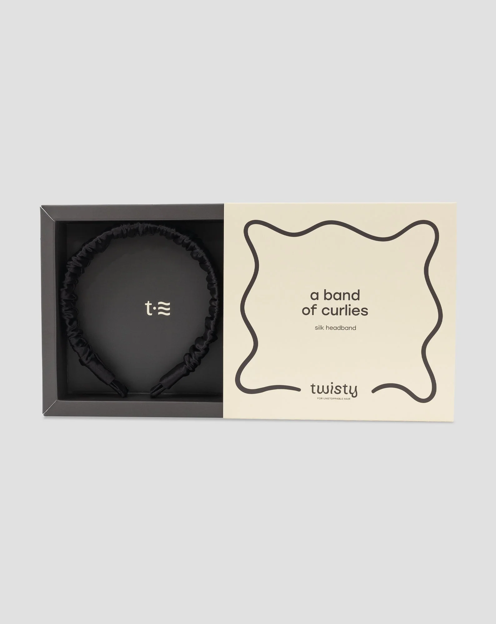 Bandeau en soie noire, 100% naturelle - Twisty - Image 5