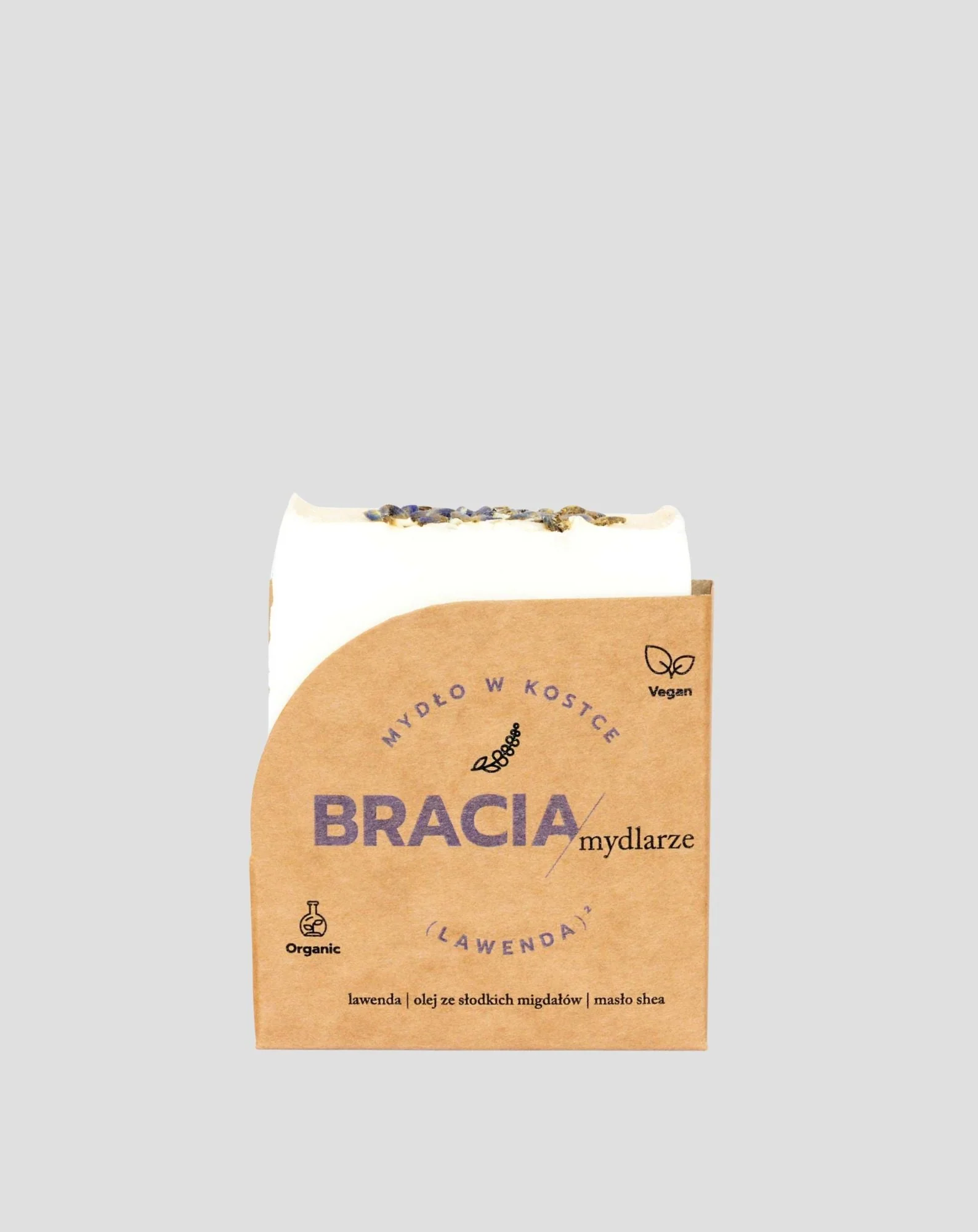 Barre de savon apaisante et hydratante à la lavande avec de l'huile de riz et du beurre de karité Bracia Mydlarze