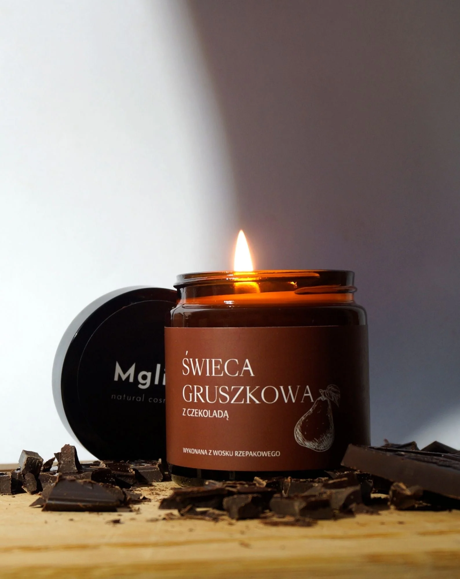 Bougie en cire de colza naturelle au parfum de poire au chocolat Mglife - Image 2