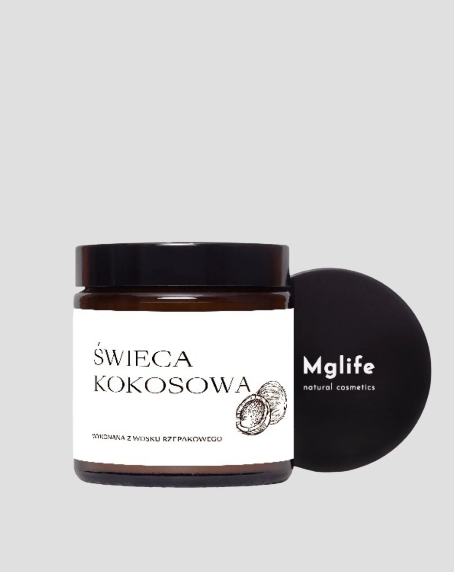 Bougie végétalienne au colza avec mèche en coton au parfum de noix de coco 120 ml MgLife - Image 4