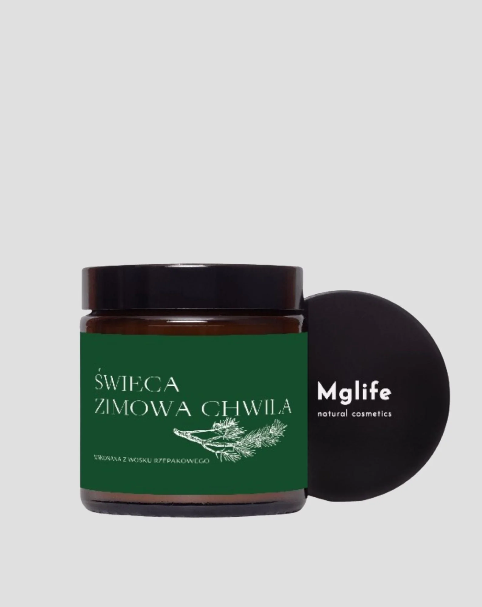 Bougie végétalienne au colza Moment hivernal aux senteurs de pin, de cèdre et d'ambre 120 ml MgLife - Image 4