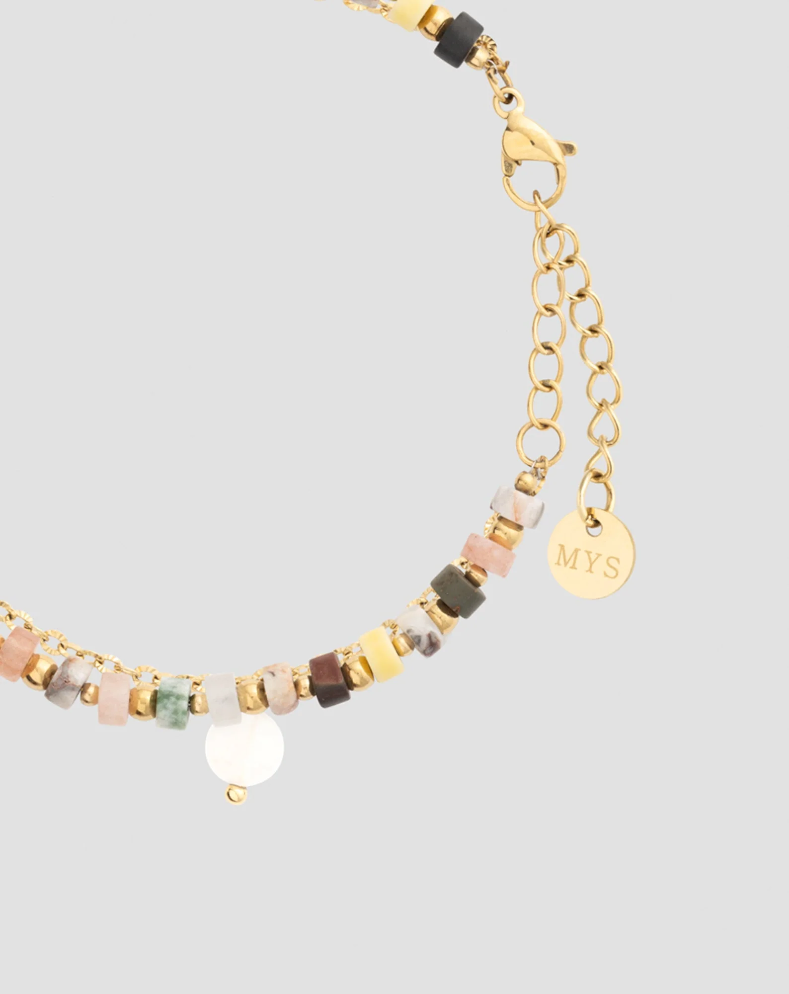 Bracelet avec pierres naturelles agate, maifan, jaspe, jade et aventurine Mys - Image 4