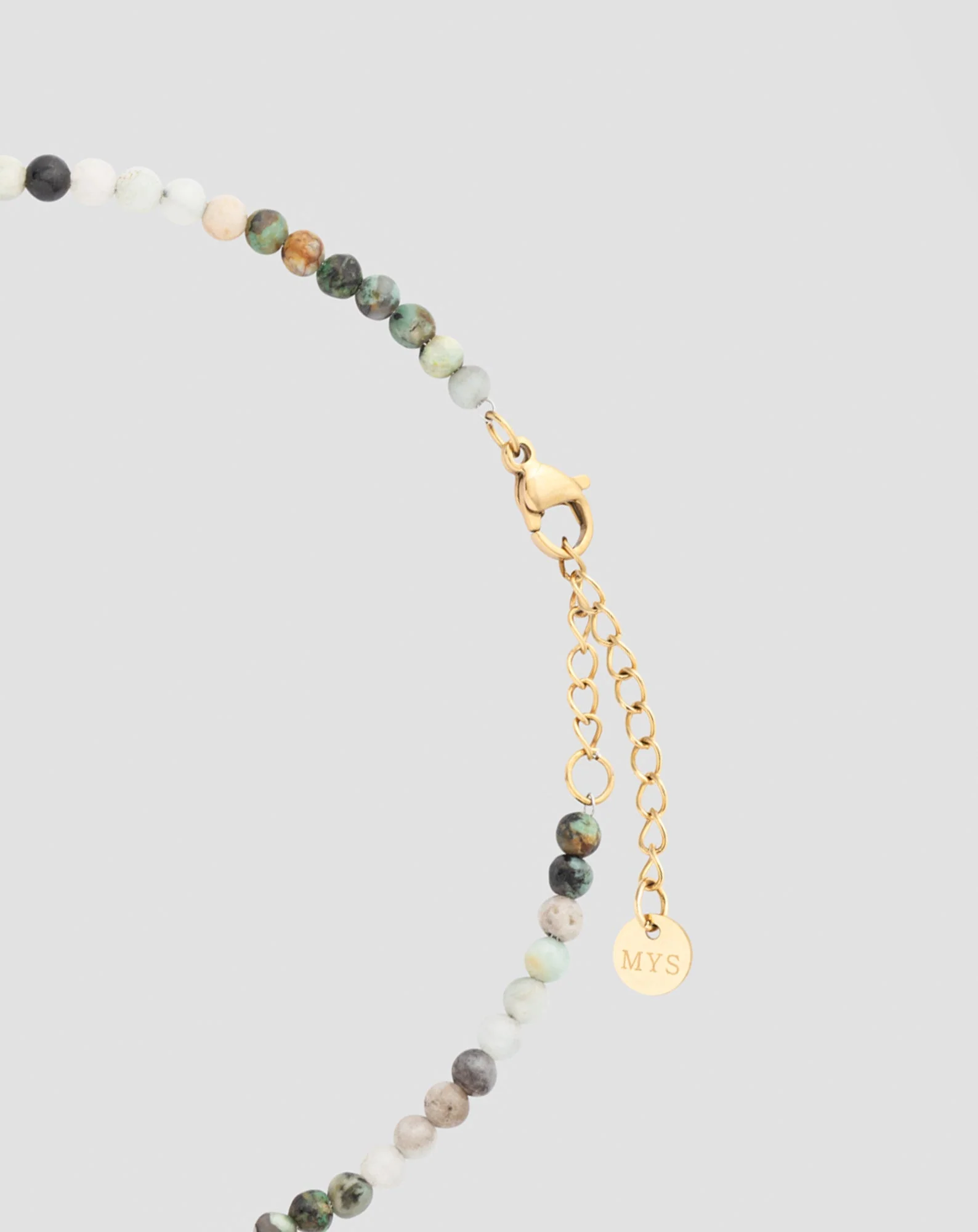 Bracelet de cheville en pierre naturelle turquoise africaine et amazonite Mys - Image 4