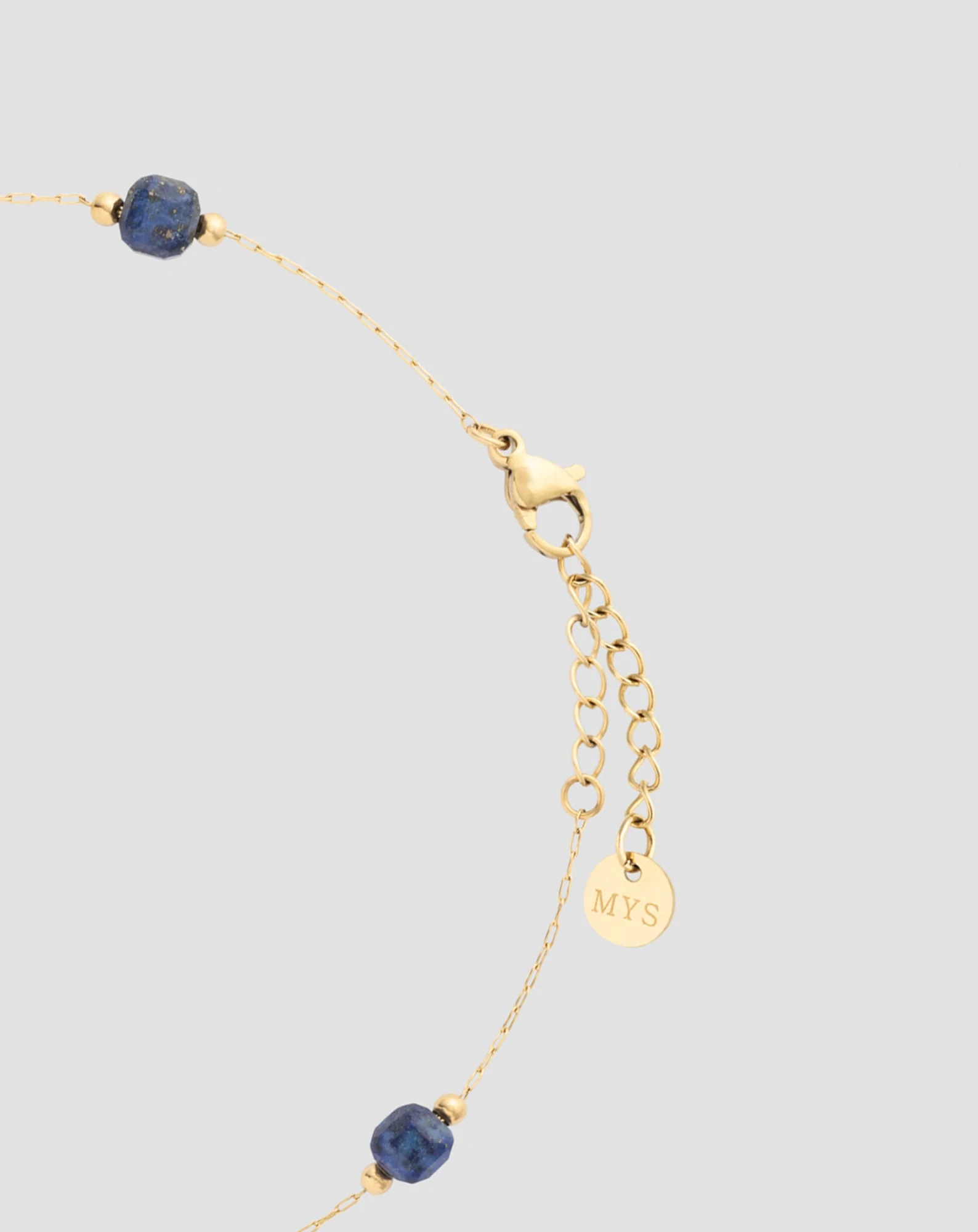 Bracelet de cheville plaqué or avec pierres naturelles lapis-lazuli Mys - Image 4