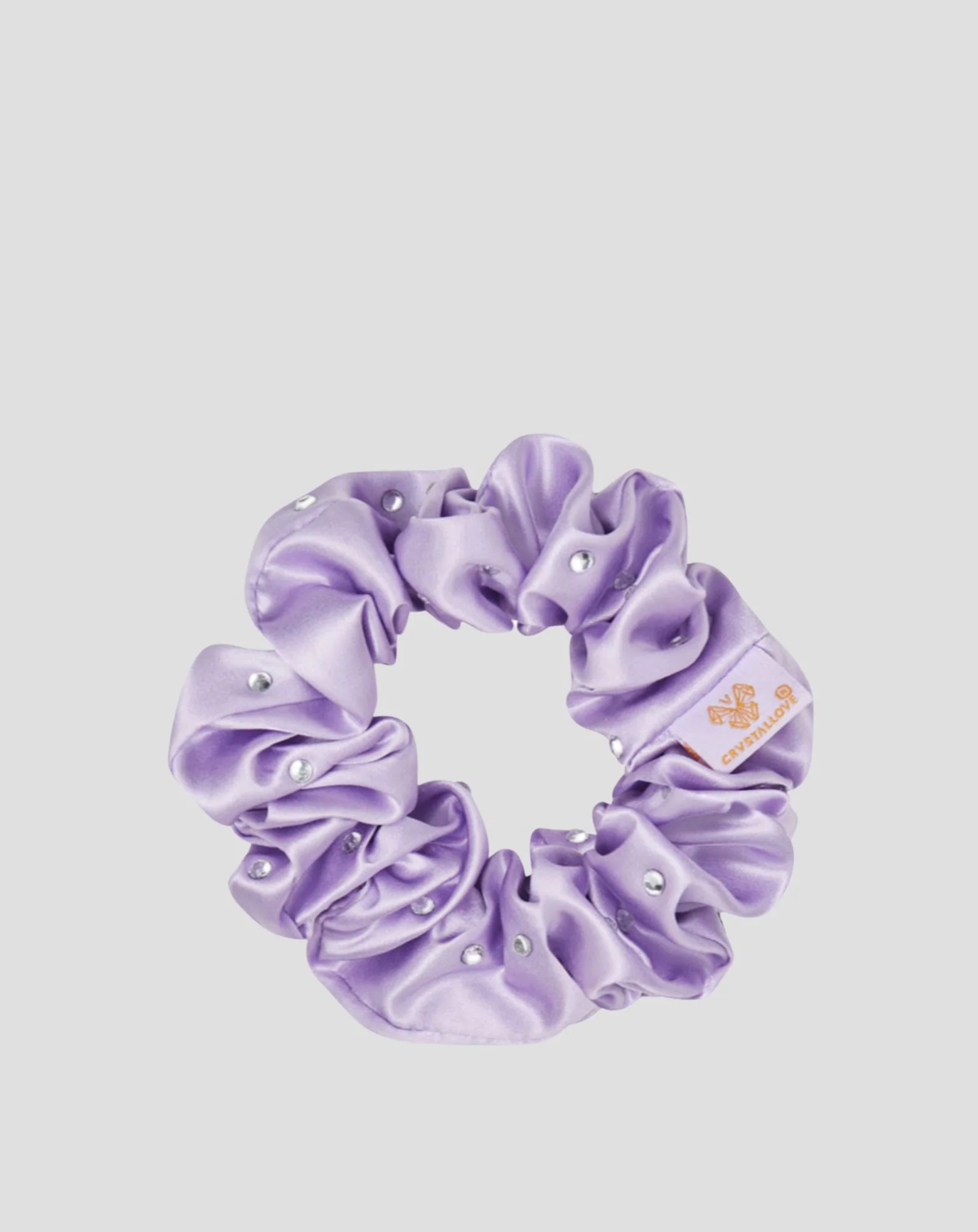 Chouchou en soie avec cristaux – lilac Crystallove - Image 3