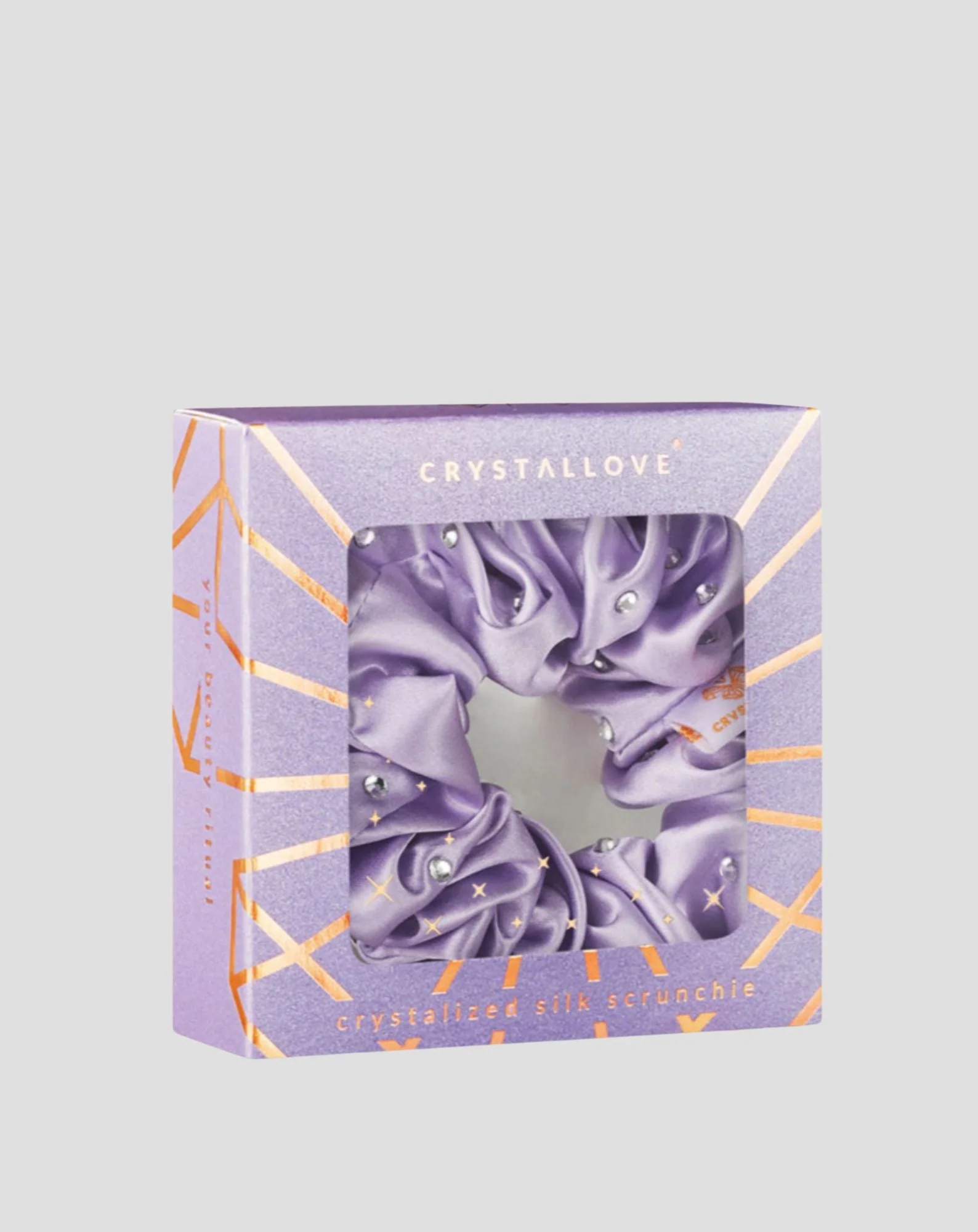 Chouchou en soie avec cristaux – lilac Crystallove - Image 4