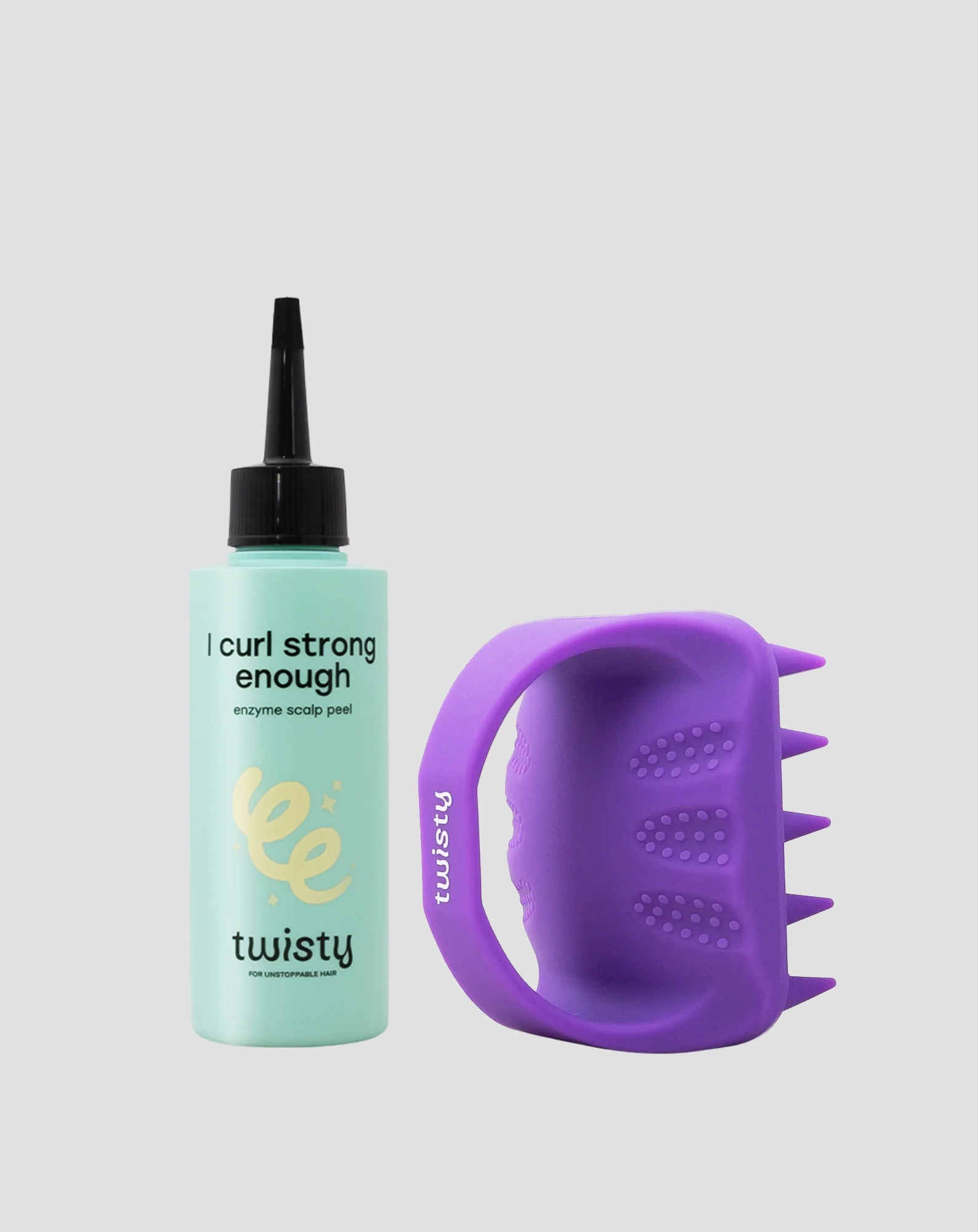 Coffret Twisty avec masseur en silicone + peeling enzymatique pour le nettoyage et la stimulation de la microcirculation du cuir chevelu