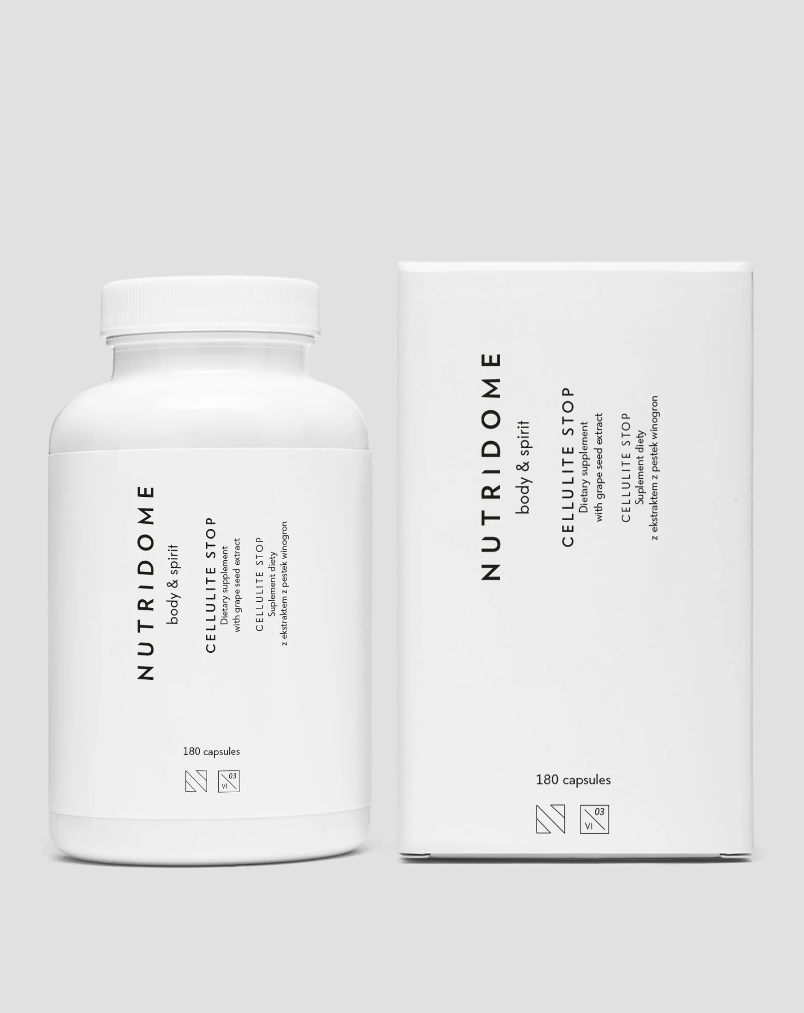 Comprimés contre la cellulite à l'extrait de pépins de raisin Cellulite Stop Nutridome 180 gélules - Image 2