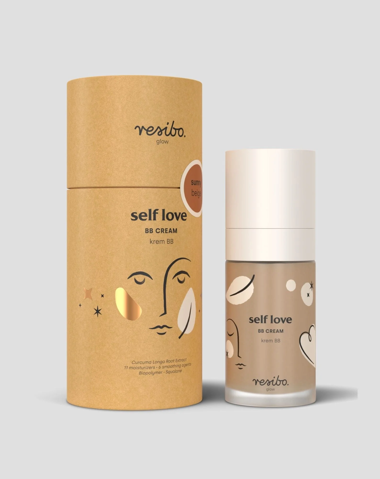 Crème BB visage Self Love naturelle et biologique dans la teinte Sunny Beige 30 ml Resibo - Image 2