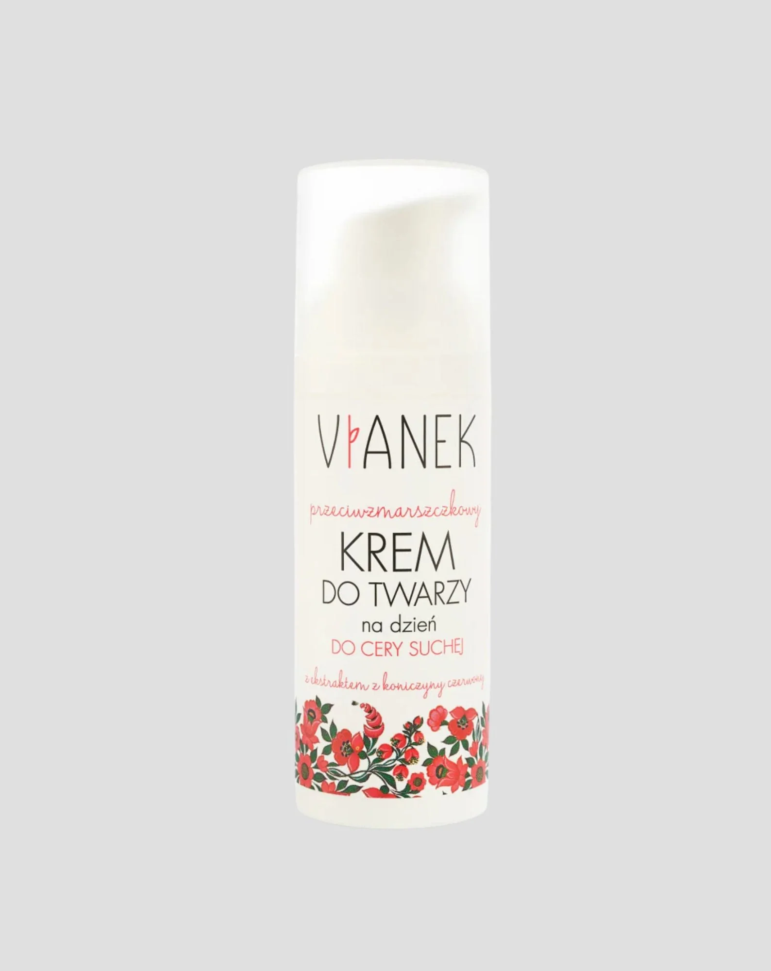 Crème de jour anti-rides pour le visage pour peaux sèches au trèfle rouge Vianek