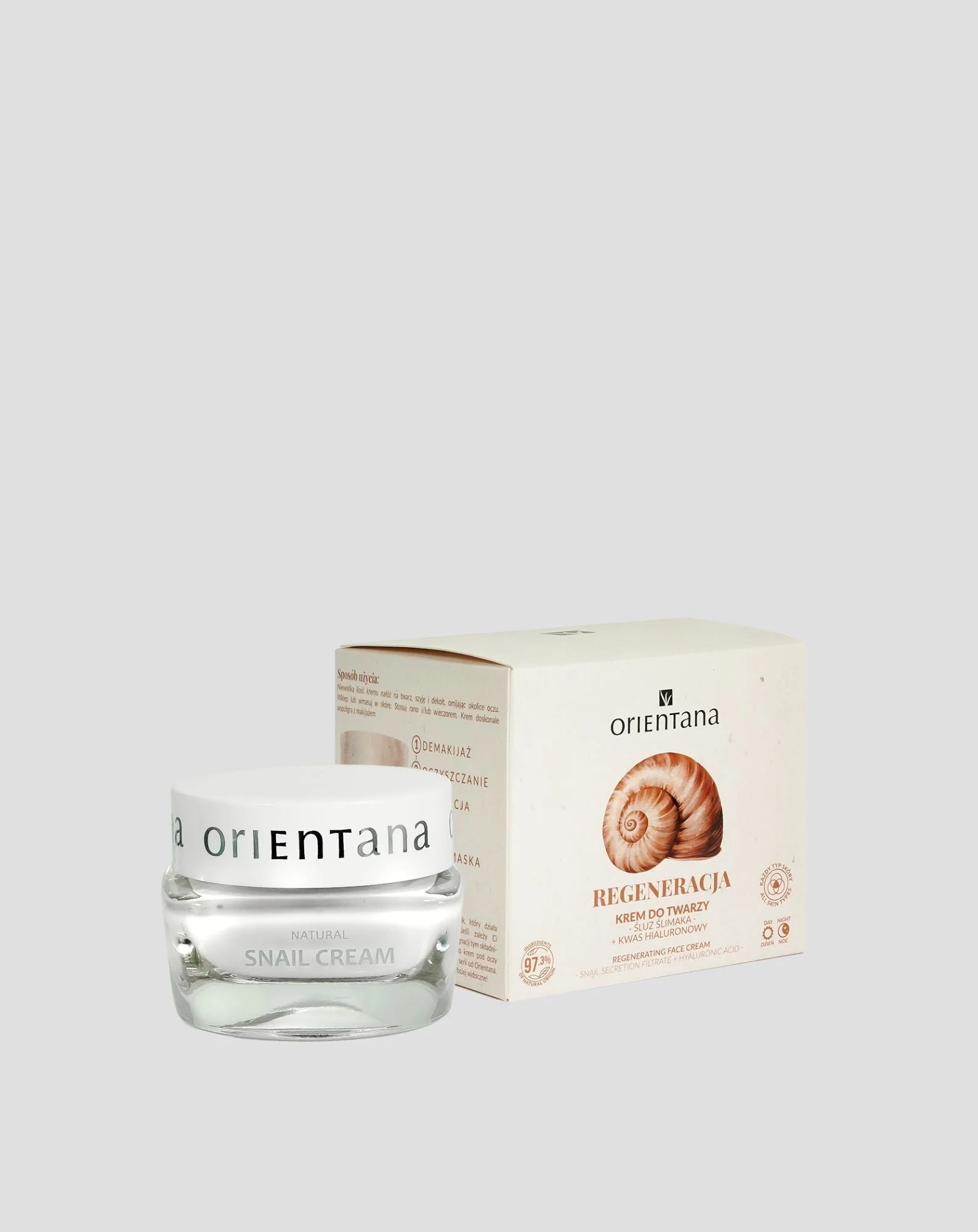 Crème naturelle visage mucus d'escargot Orientana