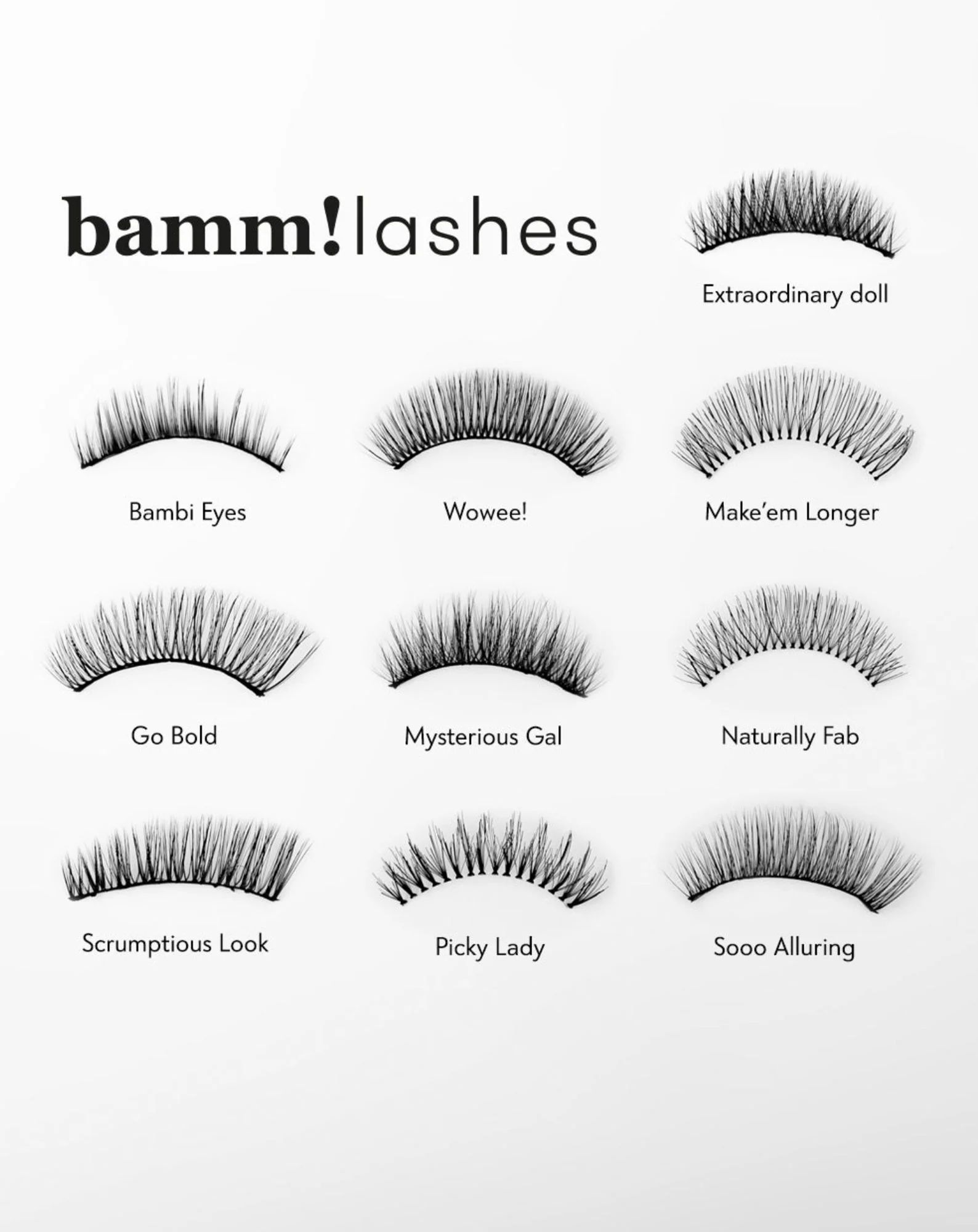 Faux cils en bande 2d à usage répété à effet naturel Extraordinary Doll Bamm!Lashes - Image 6
