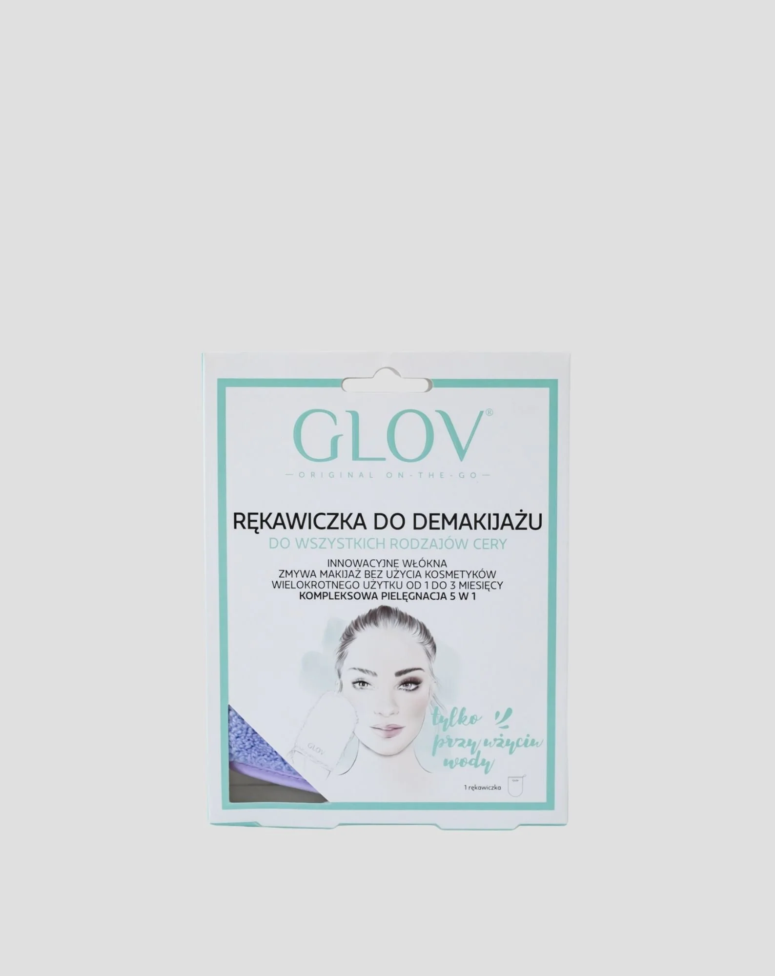 Gant de démaquillage et de nettoyage du visage réutilisable On-The-Go Ivory Glov - Image 3