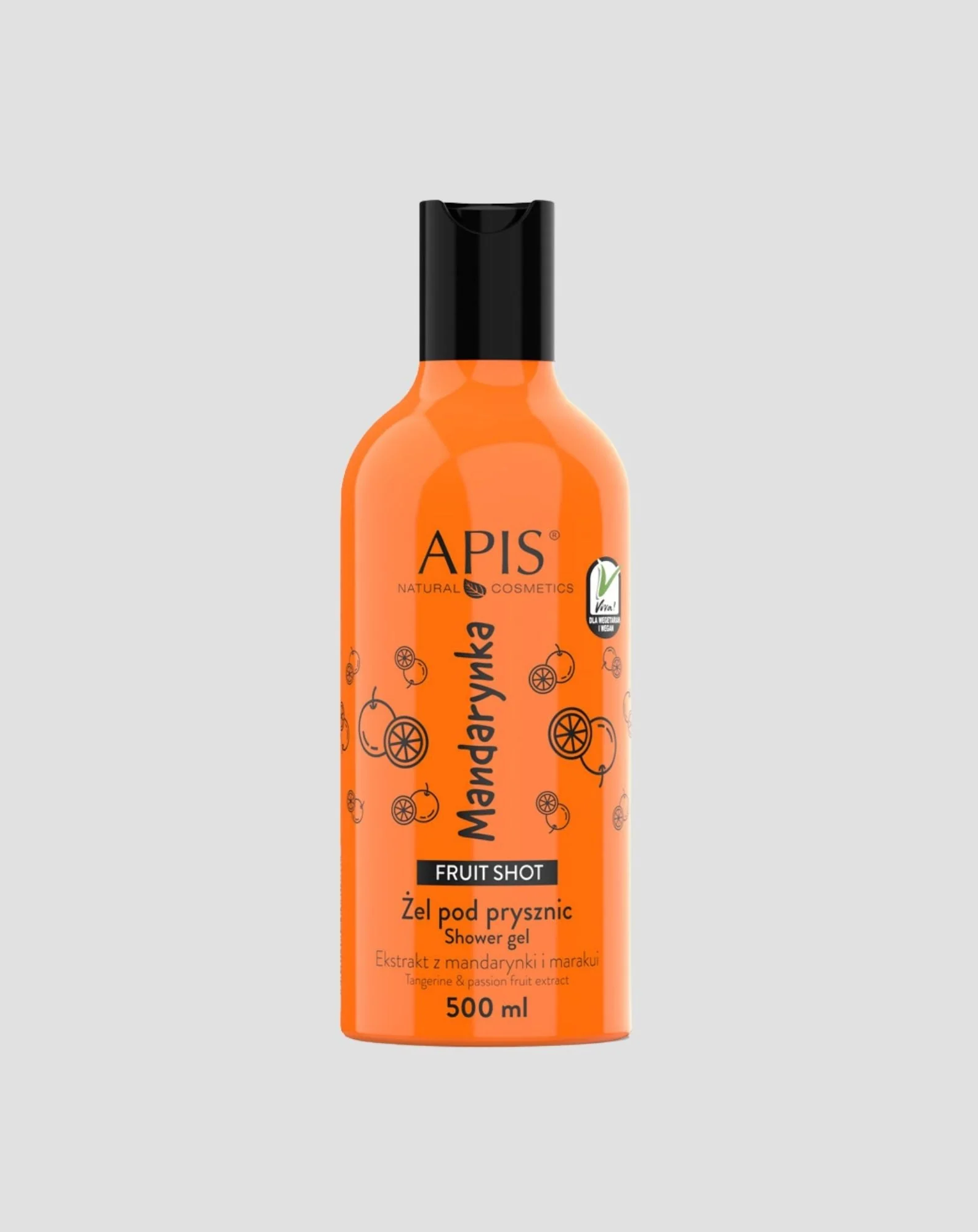 Gel douche naturel au parfum de mandarine à l’acide hyaluronique Fruit Shot Apis