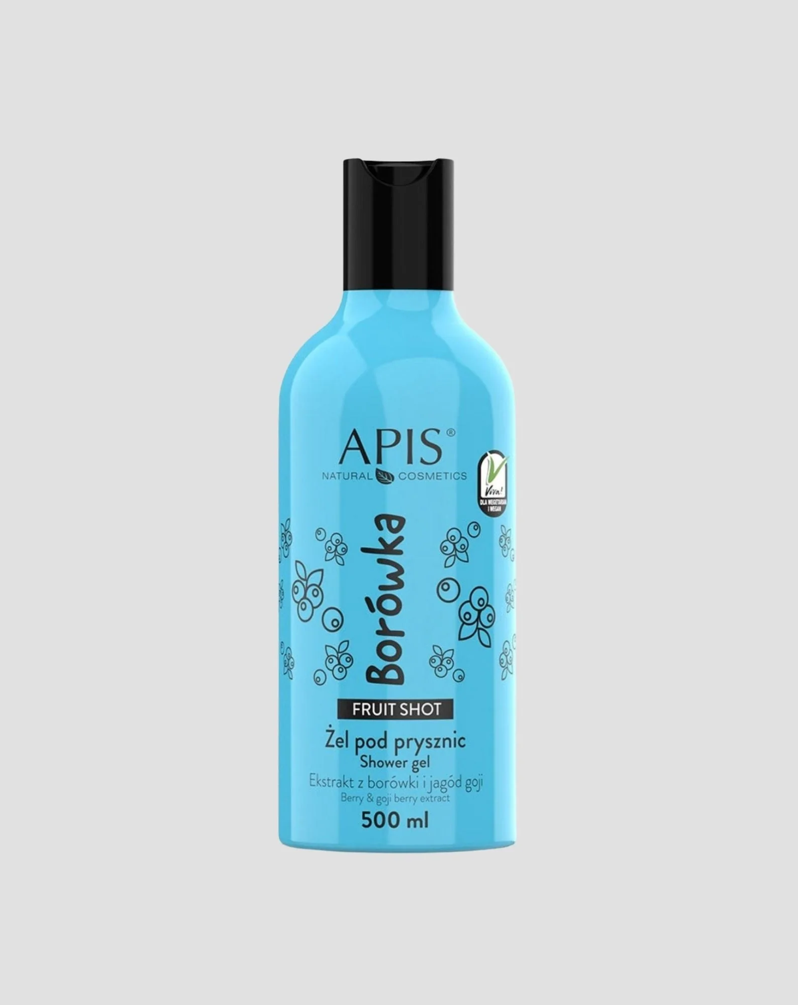 Gel douche naturel au parfum de myrtille à l’acide hyaluronique Fruit Shot Apis