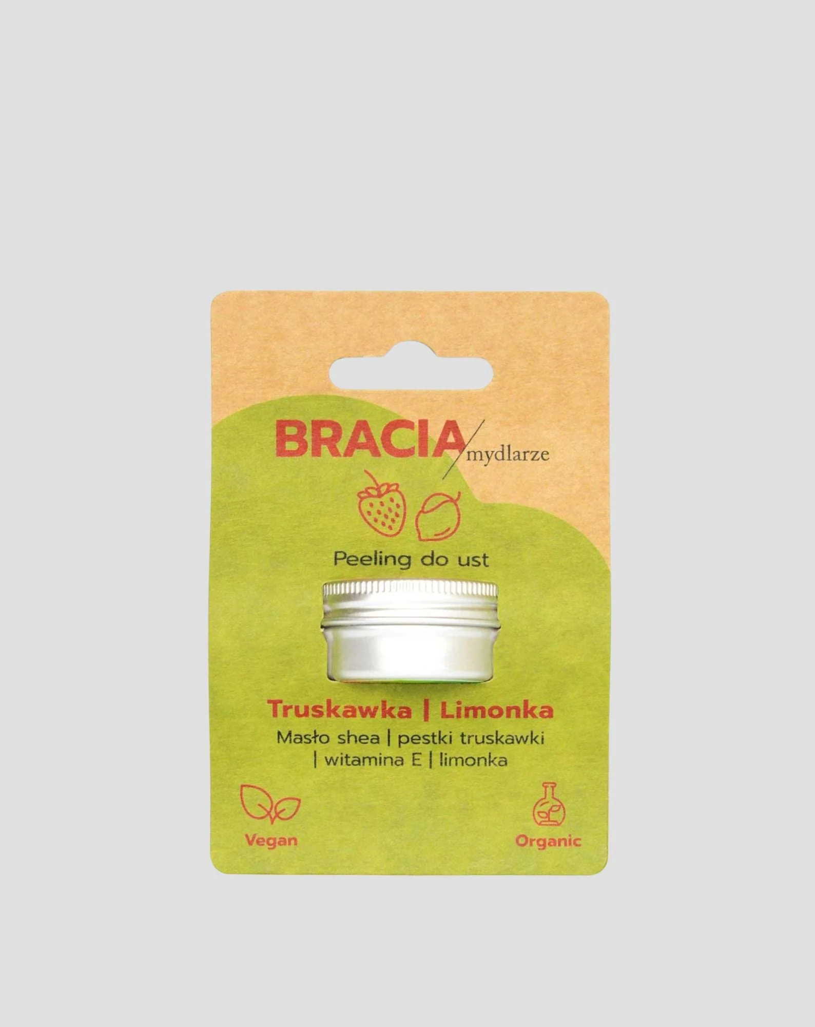 Gommage des lèvres à la fraise et au citron vert avec vitamine E, hydratant et lissant Bracia Mydlarze - Image 3
