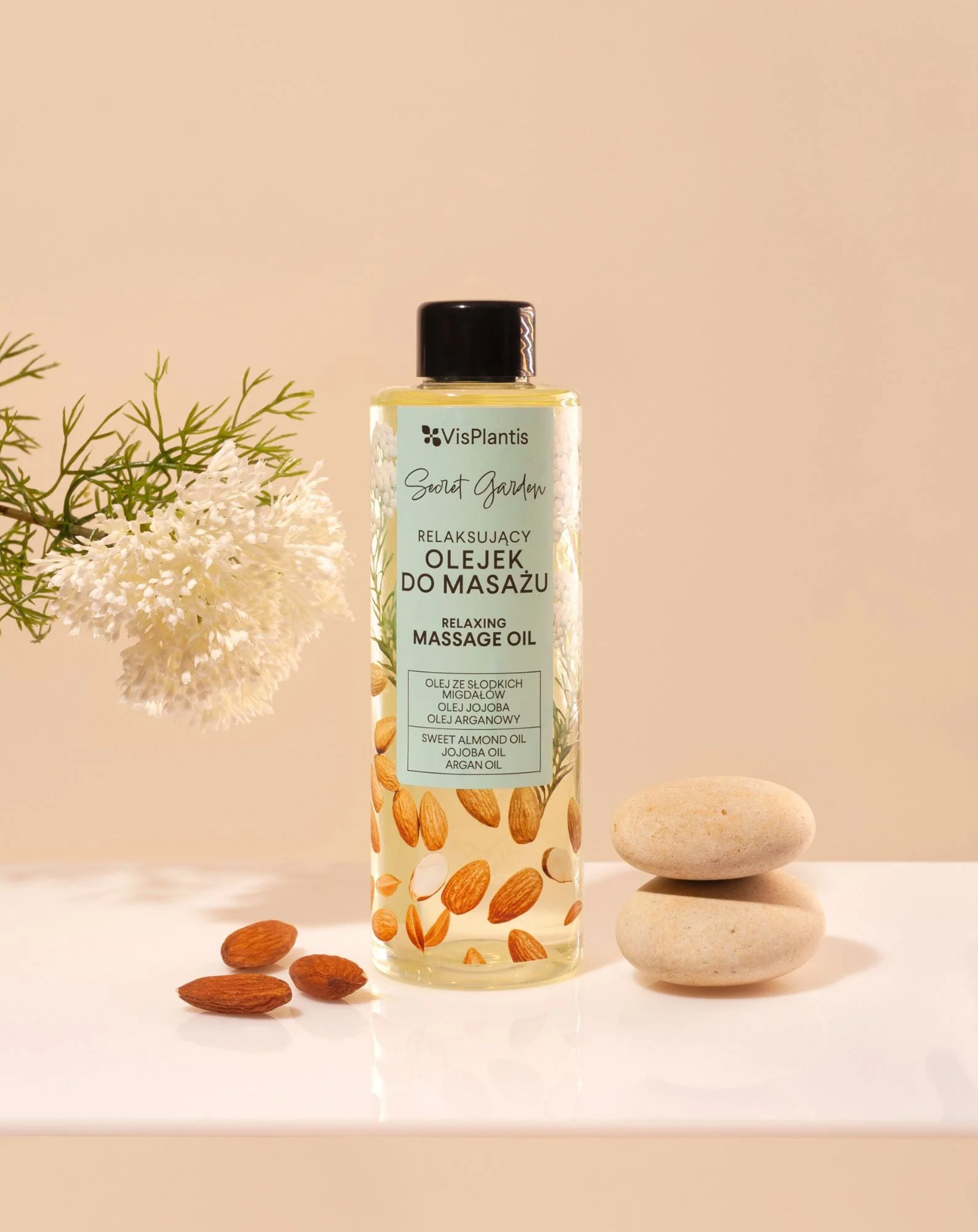 Huile de massage hydratante et relaxante au parfum d'amande Secret Garden Vis Plantis - Image 2