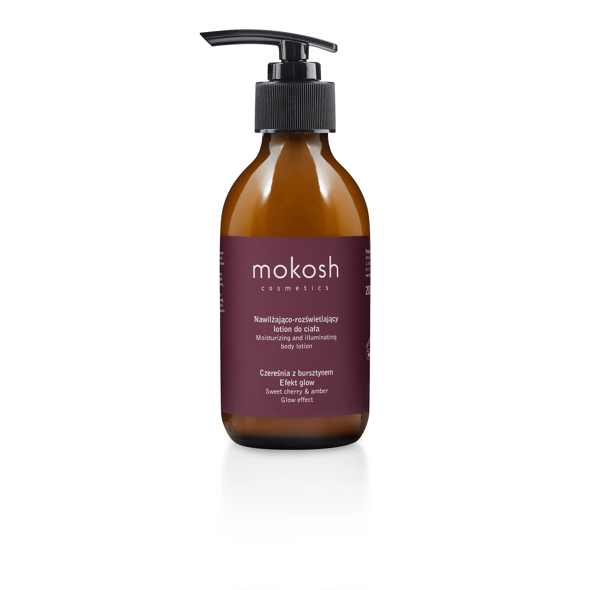 Lotion hydratante et éclaircissante pour le corps Cerise et Ambre avec effet glow Mokosh