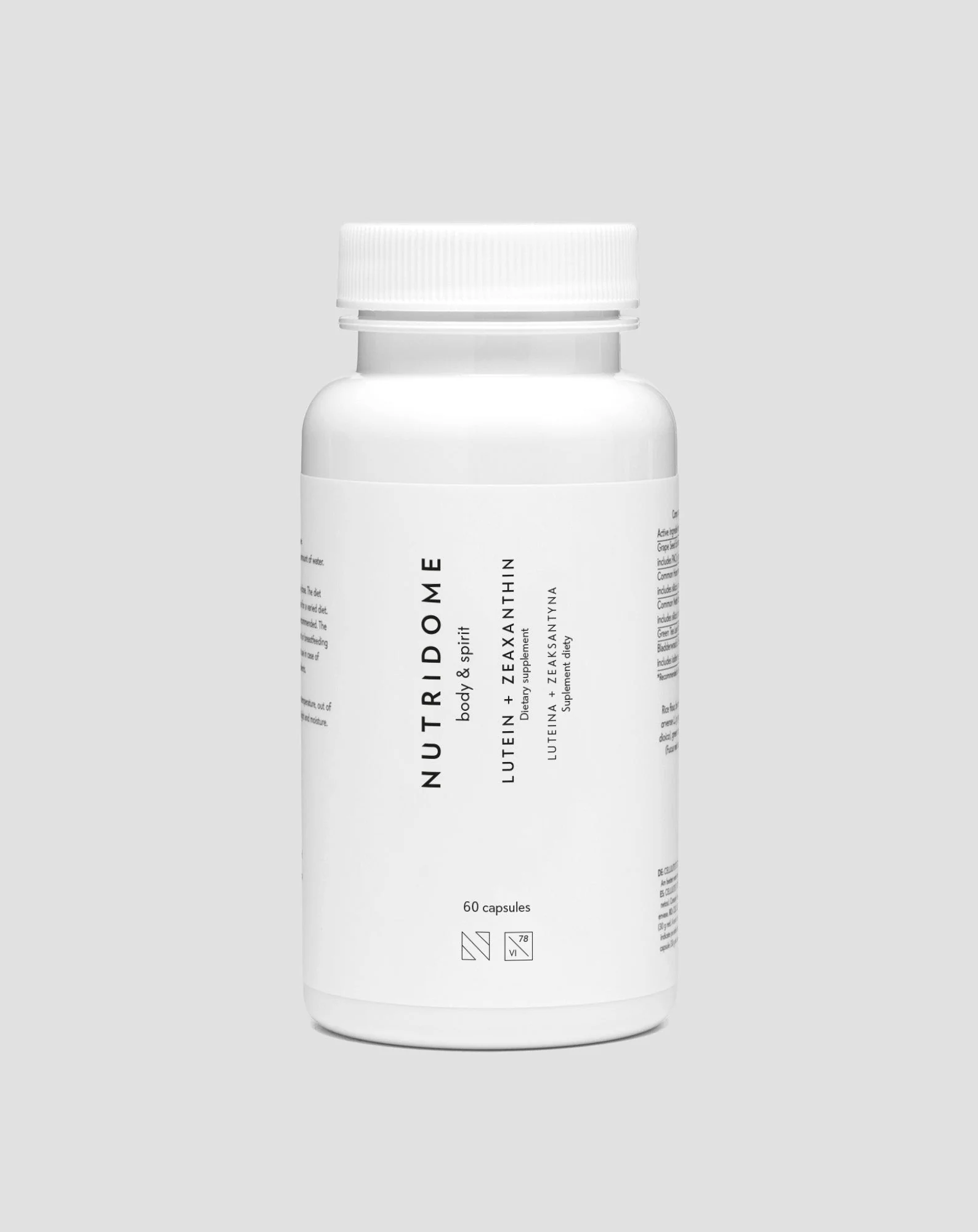 Lutéine + Zéaxanthine pour les yeux et la vision complément alimentaire Nutridome 60 capsules