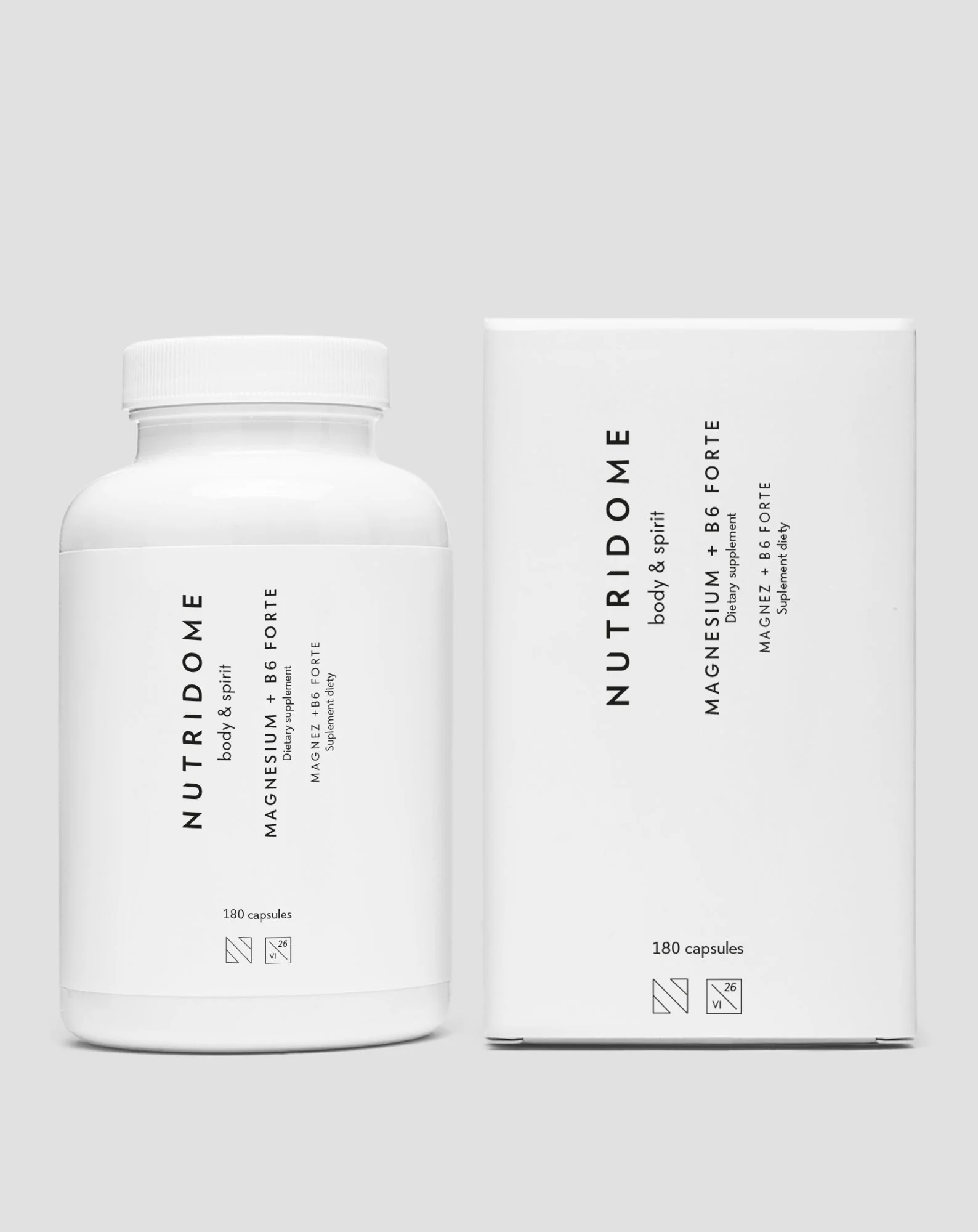 Magnésium + B6 Forte citrate de magnésium contre les crampes des jambes, des mollets, la fatigue et le stress Nutridome 180 gélules - Image 2