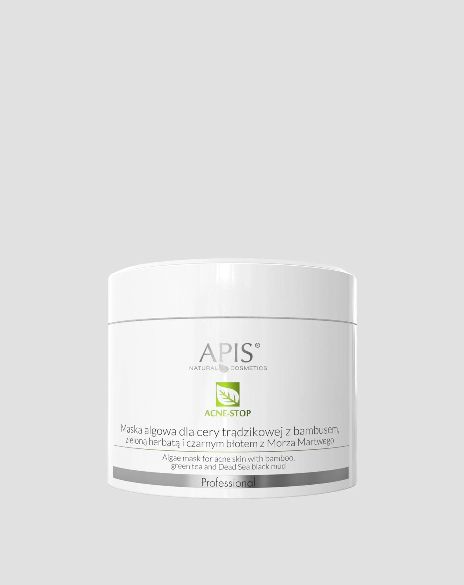 Masque aux algues Acne-Stop pour les peaux sujettes à l'acné avec du bambou, du thé vert et de la boue noire de la Mer Morte Apis