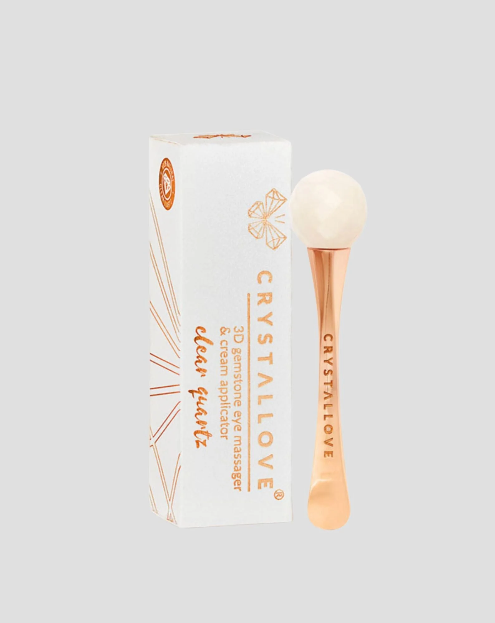 Masseur 3D pour les yeux avec cristal de roche avec applicateur de crème Crystallove