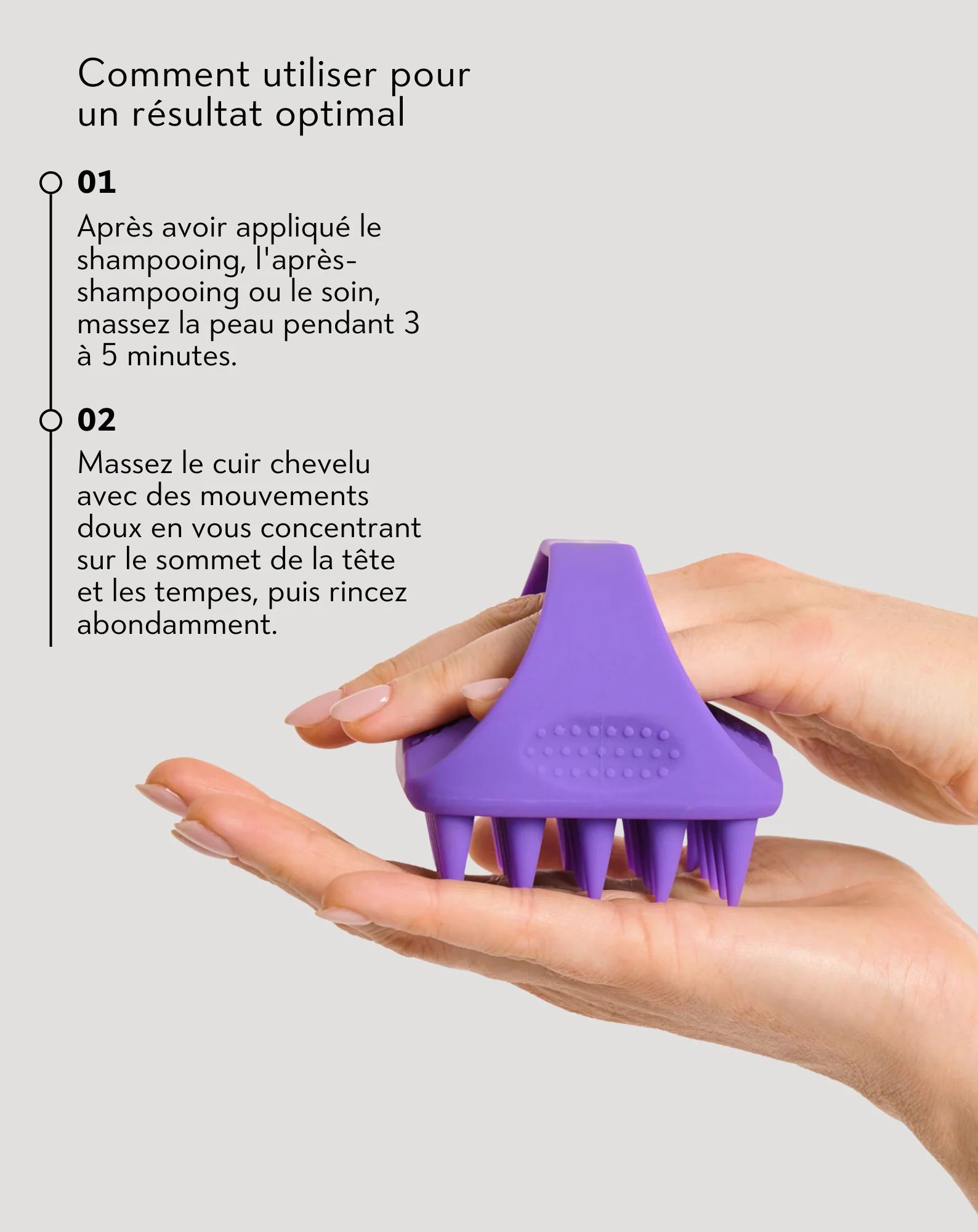 Masseur de cuir chevelu en silicone souple pour stimuler la microcirculation - Twisty - Image 5