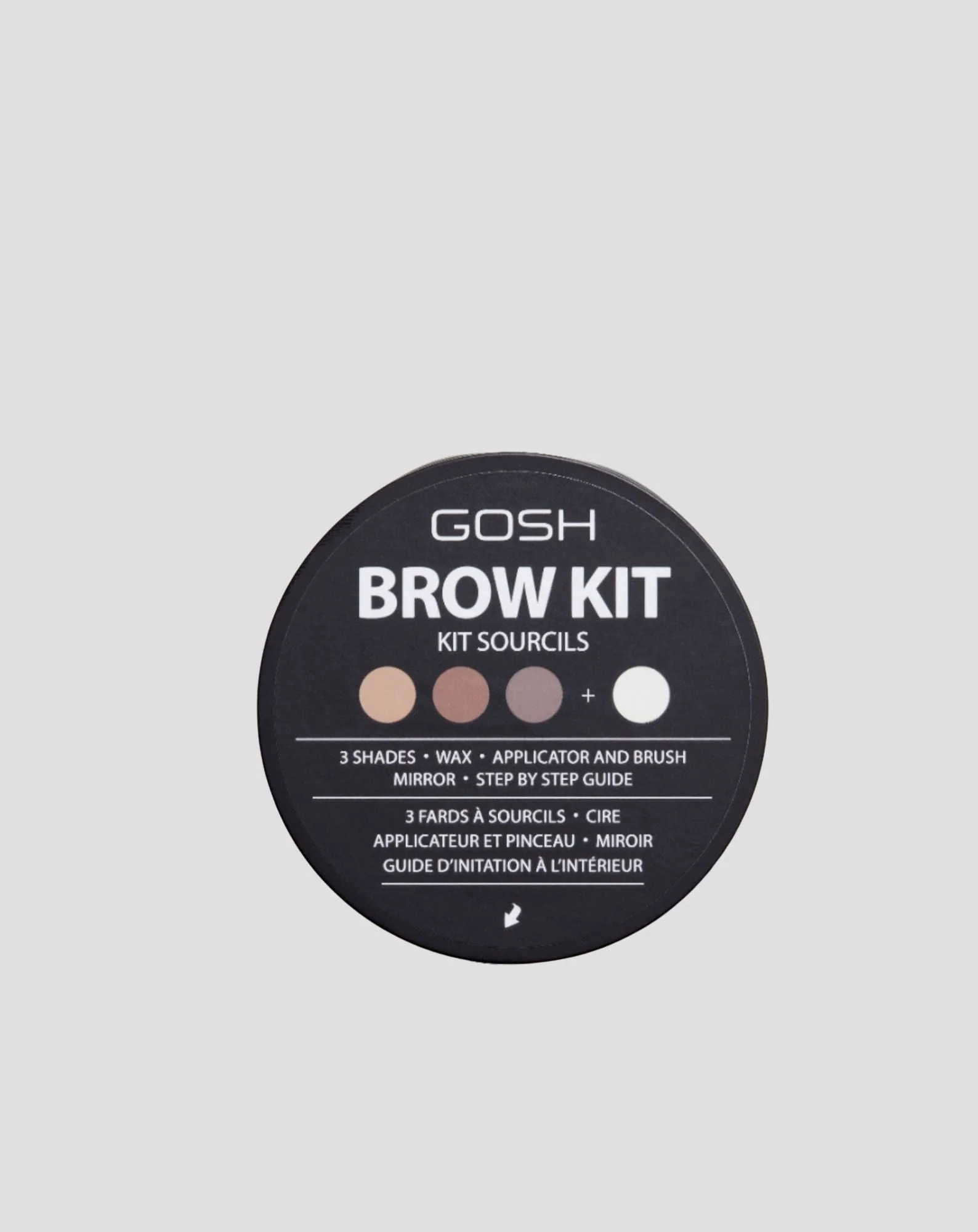 Palette de 3 ombres et cire transparente pour la mise en forme des sourcils pour un résultat durable Gosh - Image 3