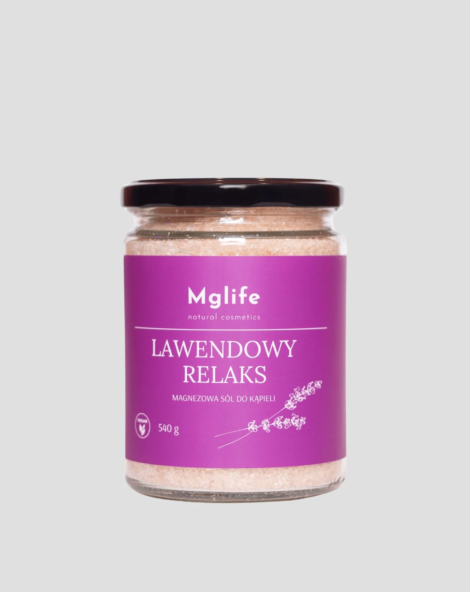 Sel de bain au magnésium avec sel d'Epsom et huile essentielle Lavande relaxante Mglife