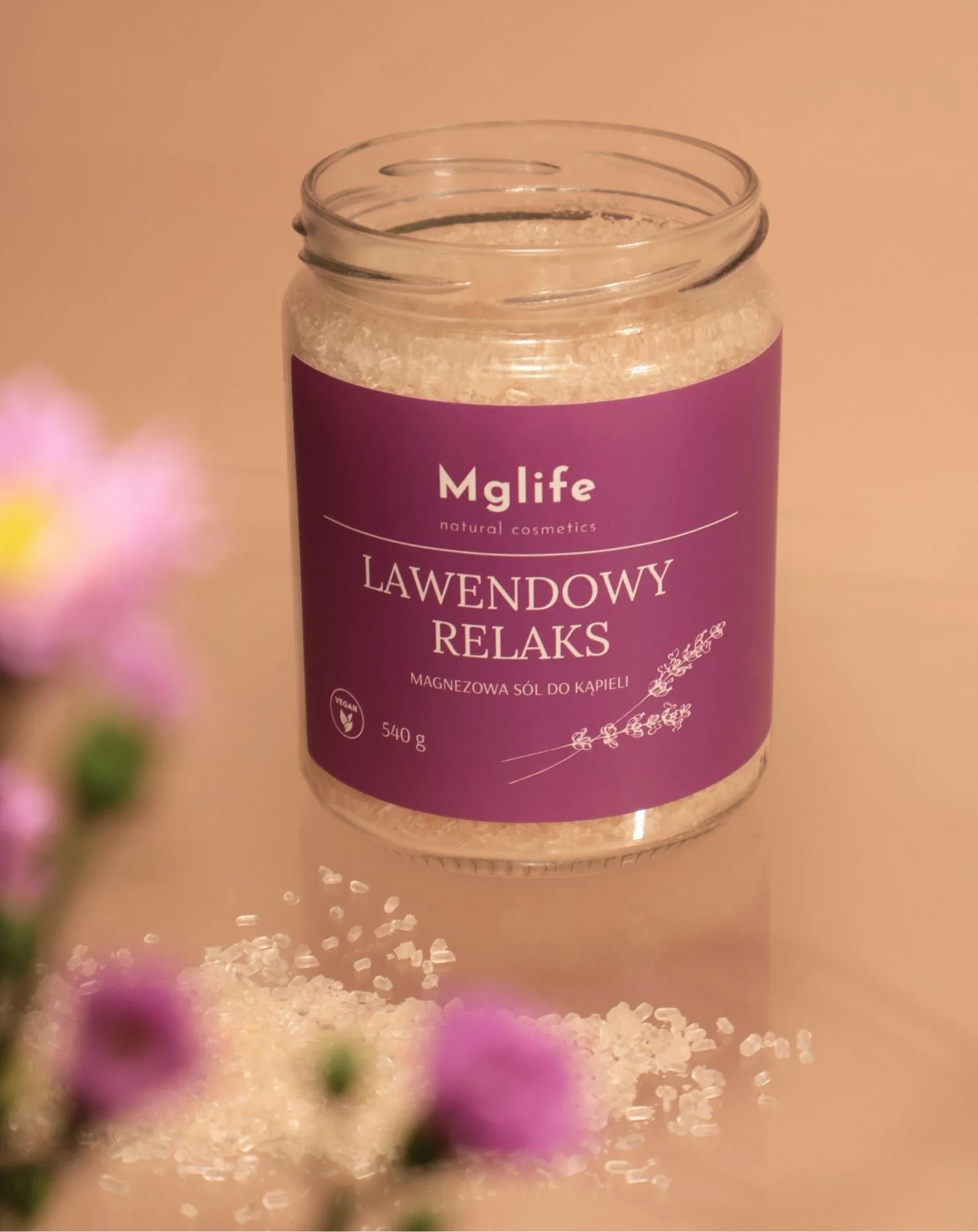 Sel de bain au magnésium avec sel d'Epsom et huile essentielle Lavande relaxante Mglife - Image 3