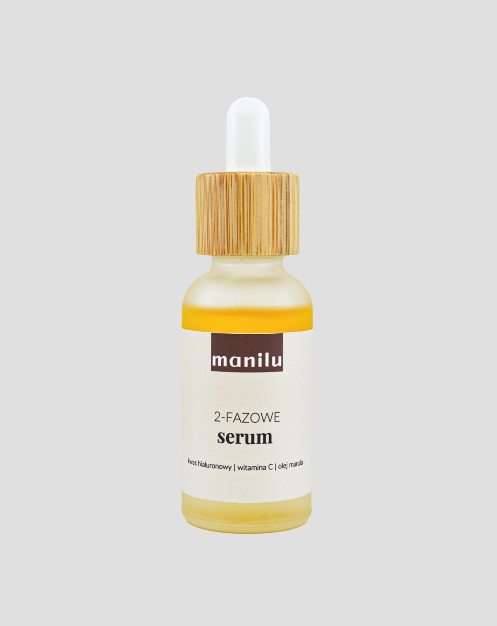 Sérum de nuit biphasé pour peaux sèches à l'acide hyaluronique et à la vitamine C Manilu