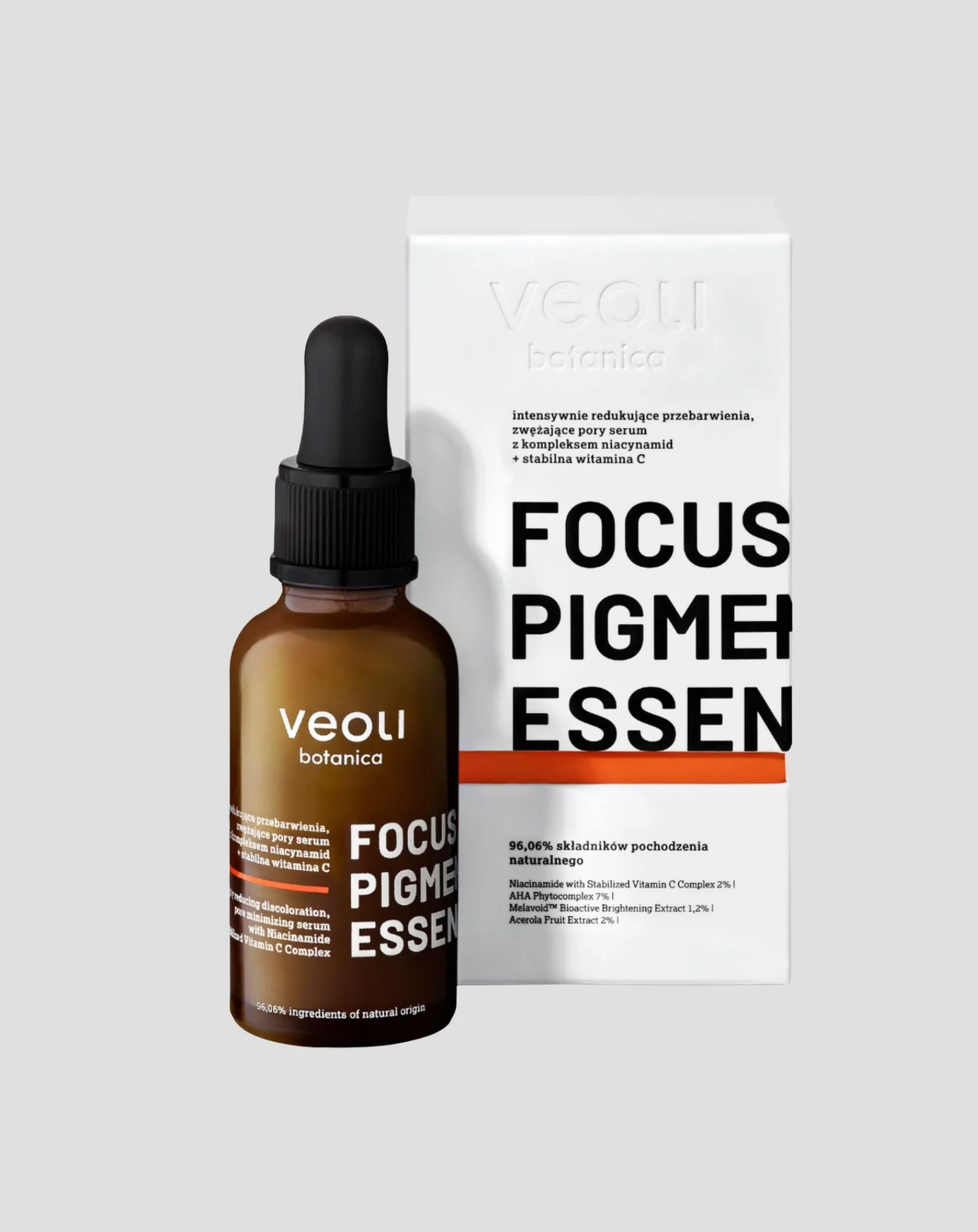 Sérum pour la décoloration de la peau à la niacinamide et à la vitamine C Focus pigmentation essence Veoli Botanica