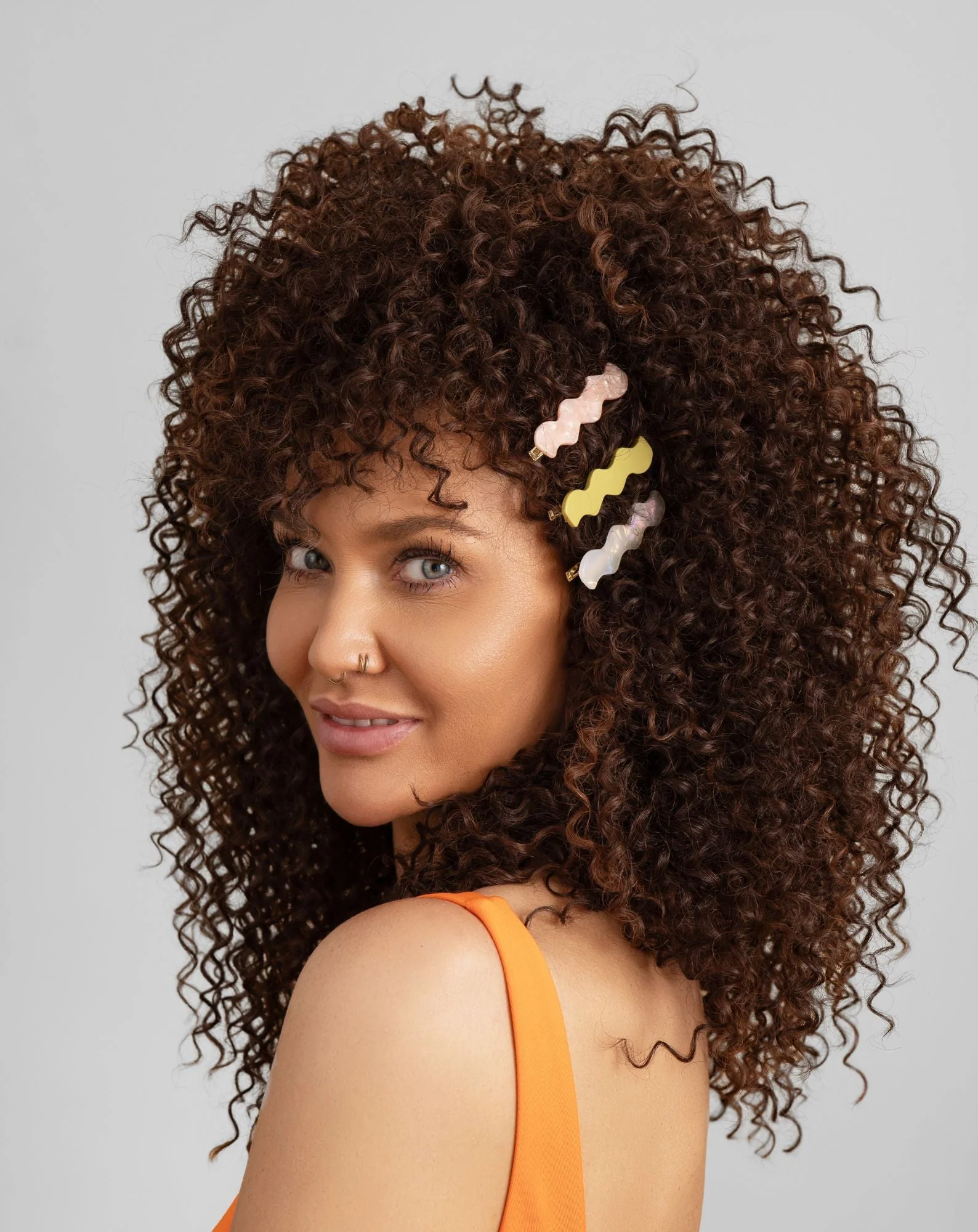 Set de barrettes wavy - perles, vertes, roses de Twisty - 3 pcs. - Image 4