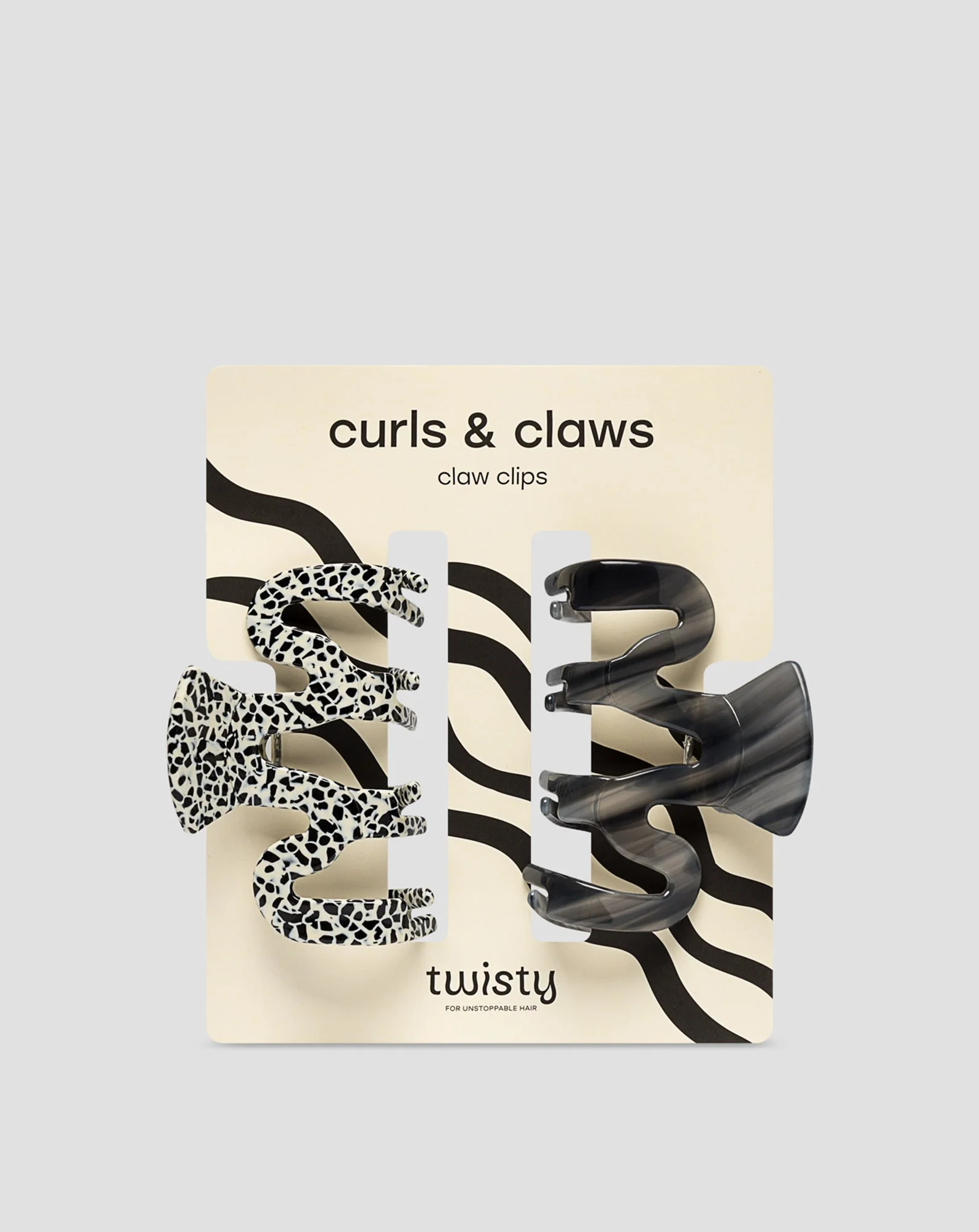Set de 2 pinces à cheveux - marbrées et noires de Twisty