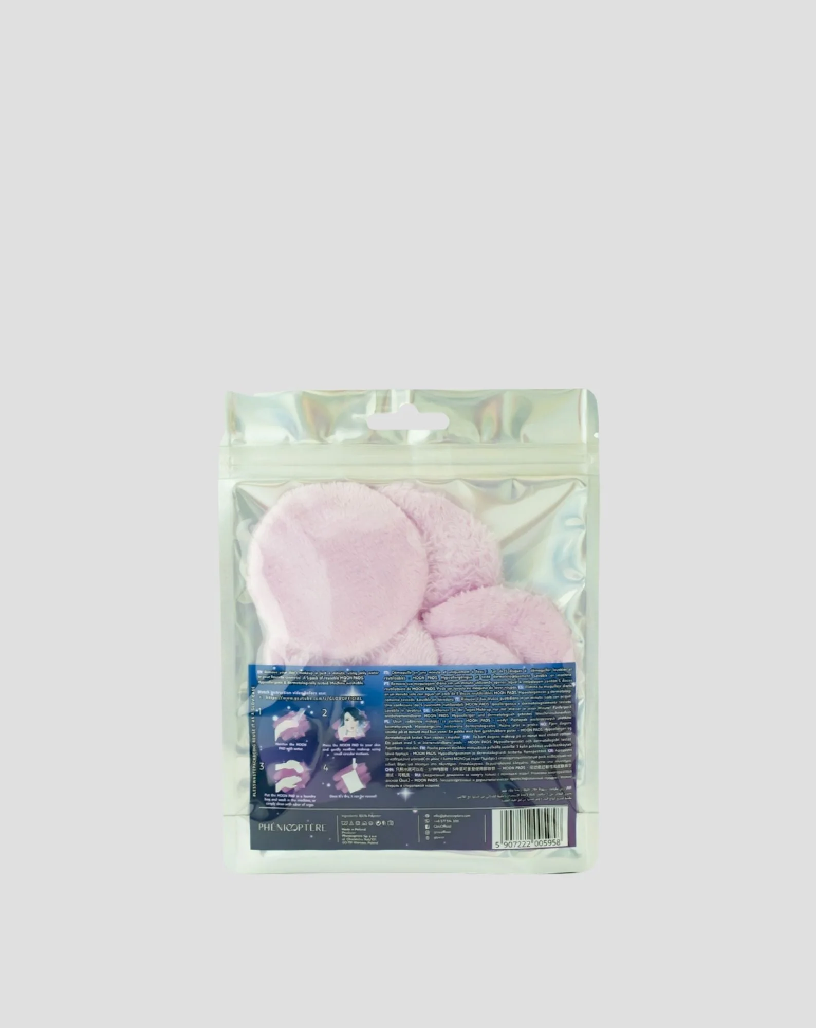Tampons démaquillants réutilisables pour tous les types de peau pour peaux sensibles Moon Pads Glov - Image 3